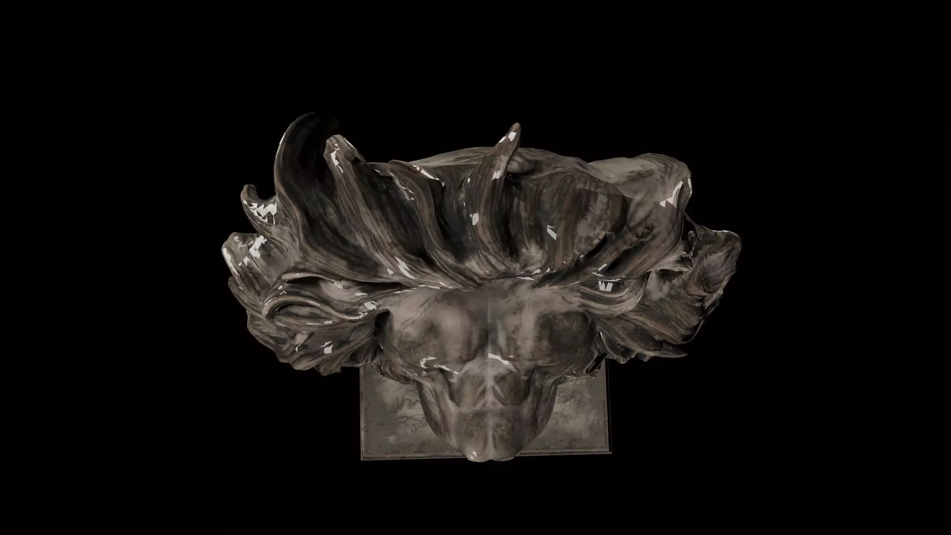 Realistic Lion Head Sculpture   3D Model 3D model_6