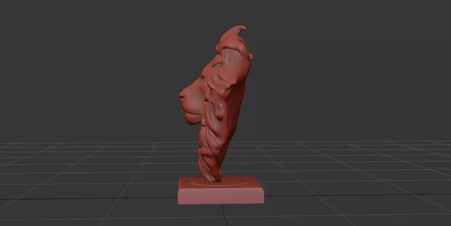 Realistic Lion Head Sculpture   3D Model 3D model_15
