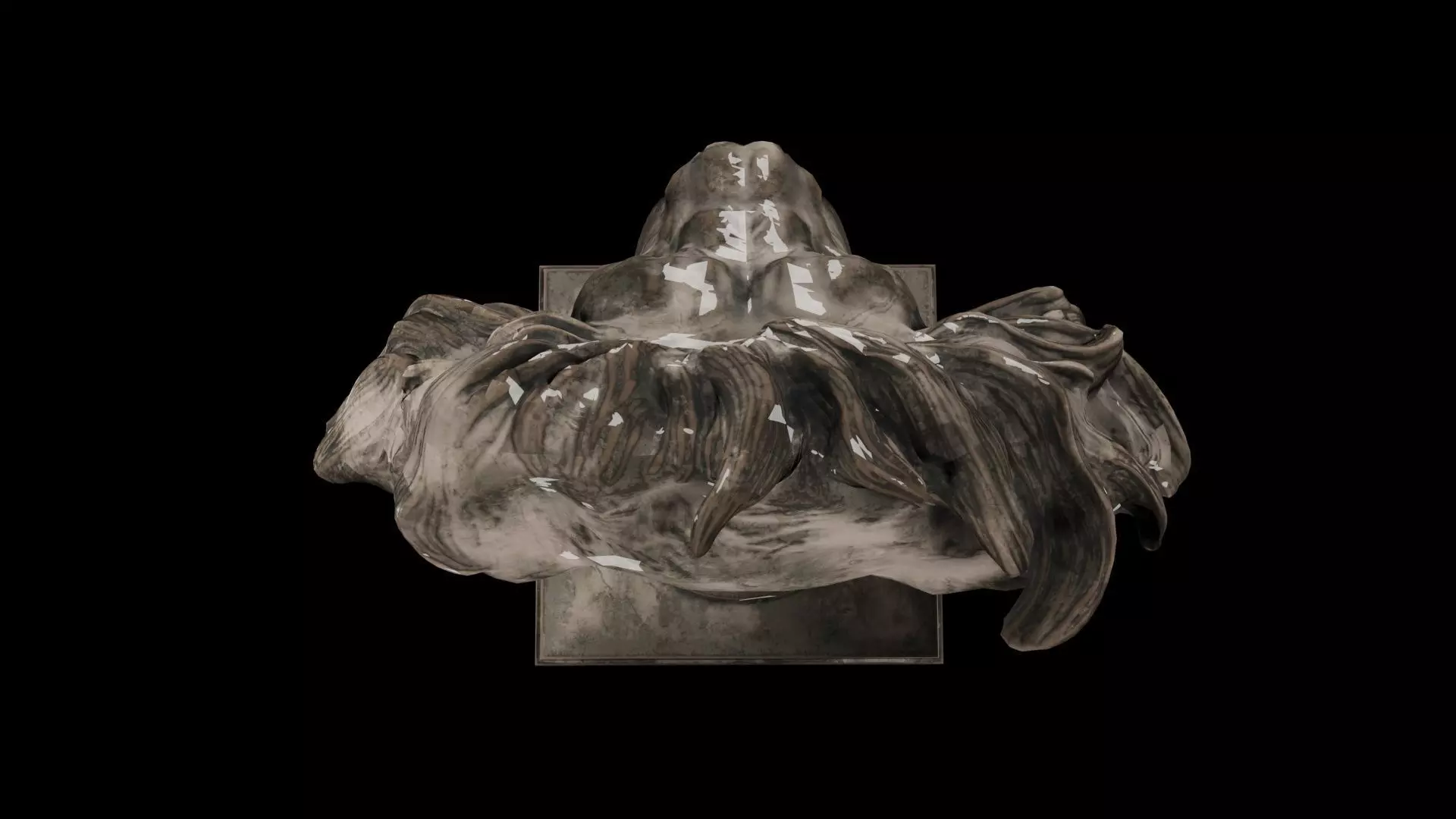 Realistic Lion Head Sculpture   3D Model 3D model_5