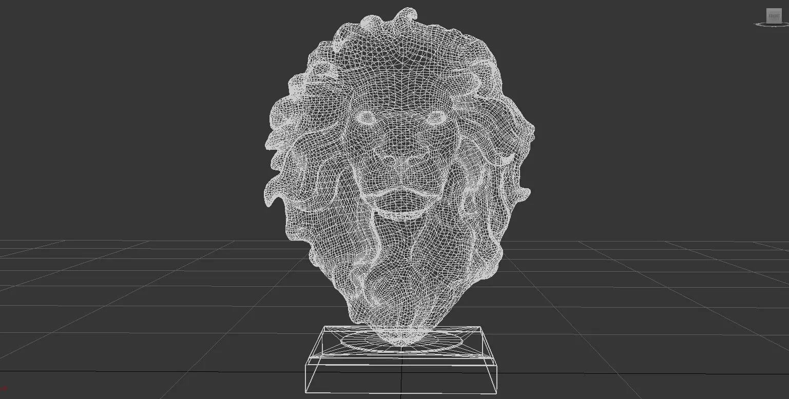 Realistic Lion Head Sculpture   3D Model 3D model_9