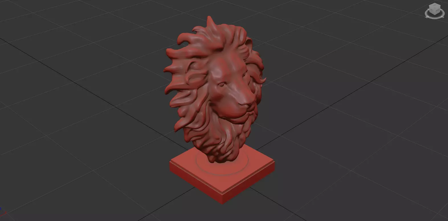 Realistic Lion Head Sculpture   3D Model 3D model_10