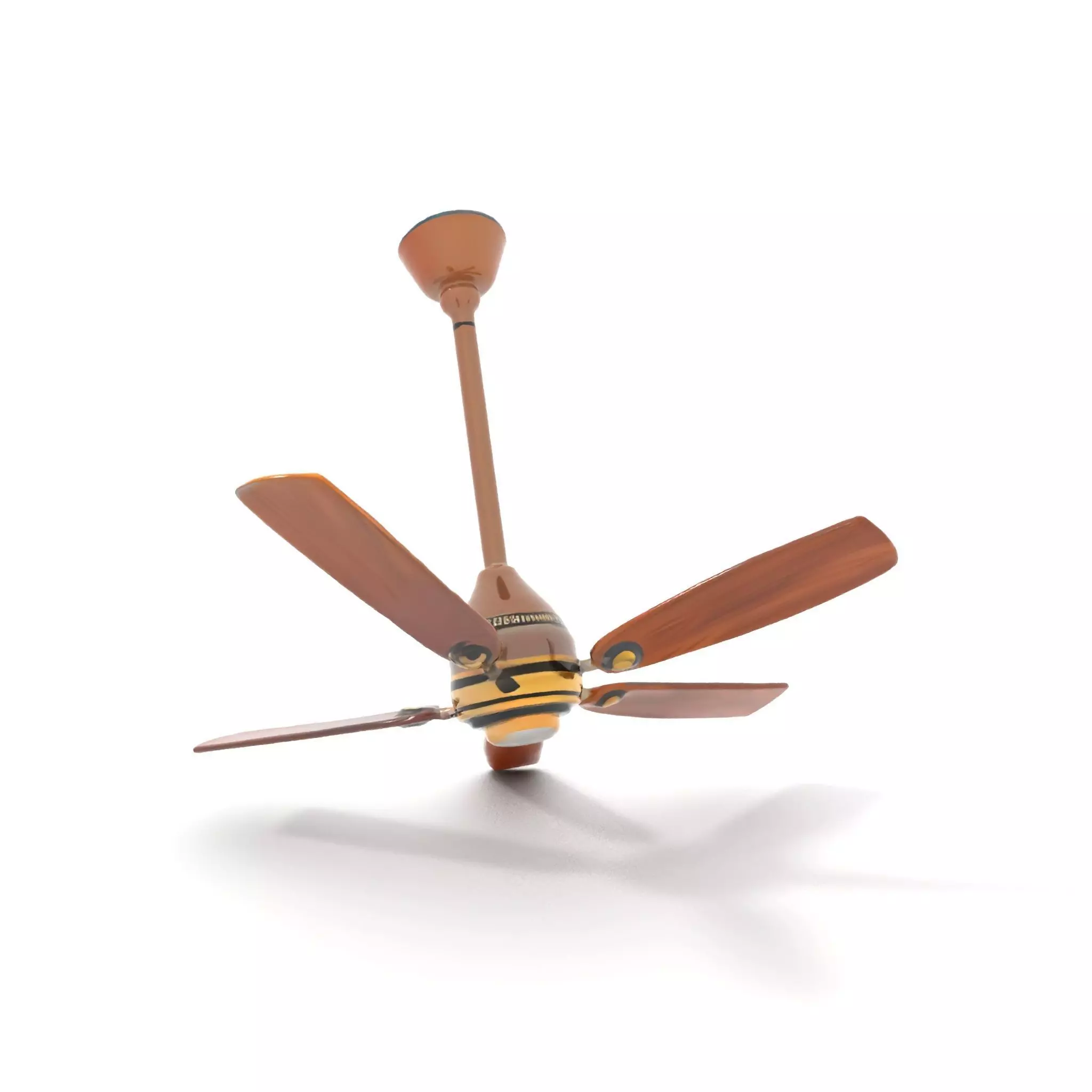 Vintage Wooden Ceiling Fan model pack Low-poly 3D model_13