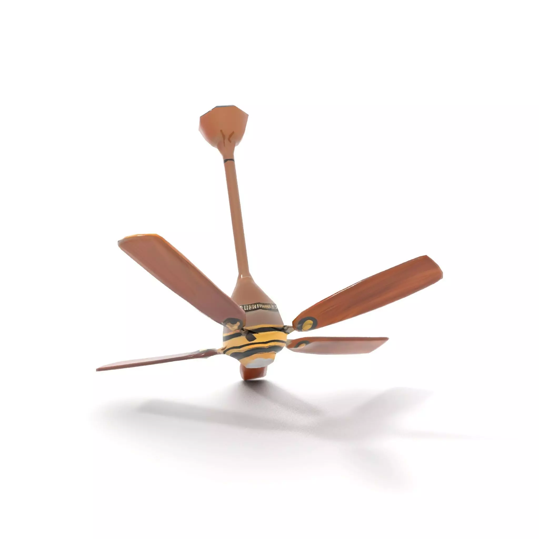 Vintage Wooden Ceiling Fan model pack Low-poly 3D model_17