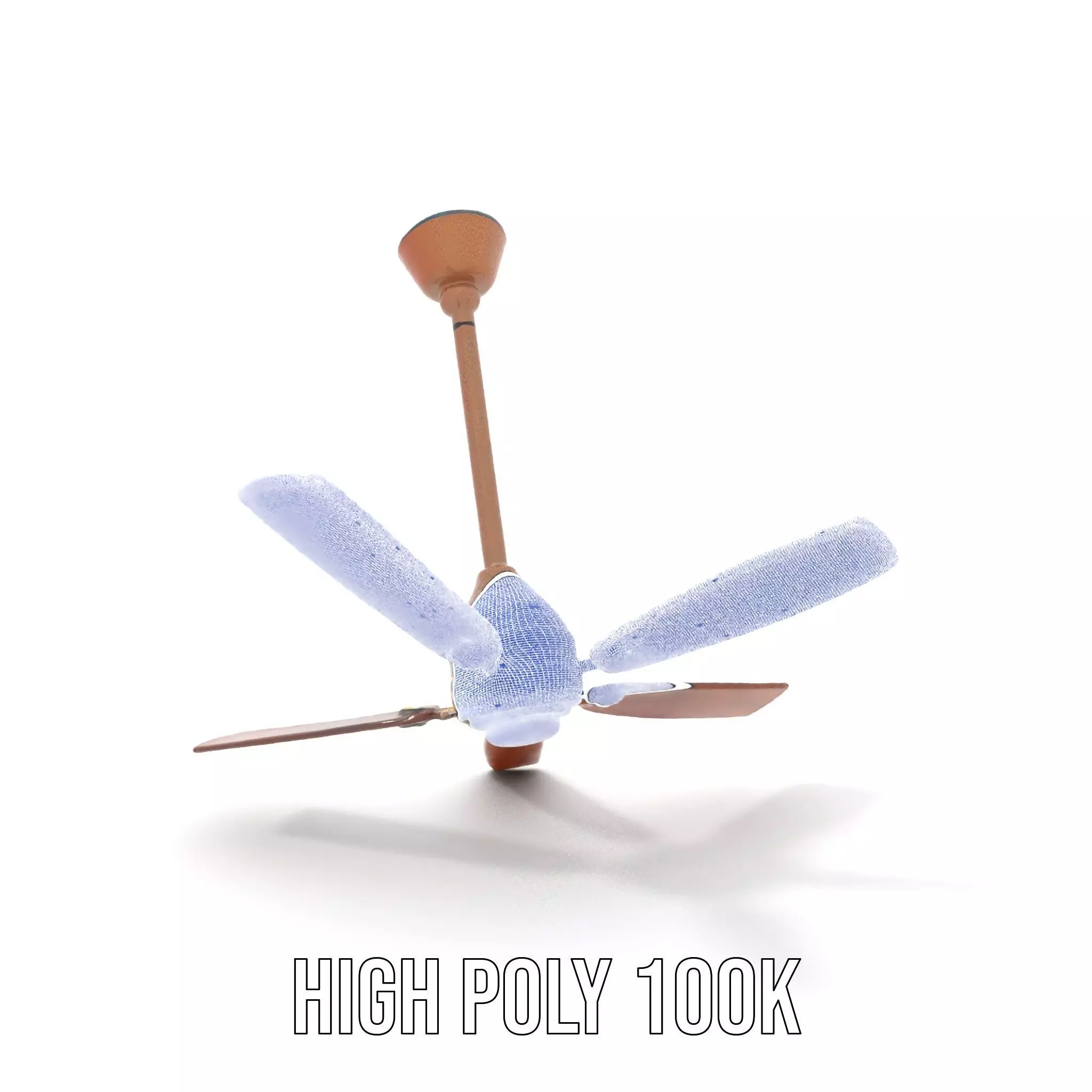 Vintage Wooden Ceiling Fan model pack Low-poly 3D model_4
