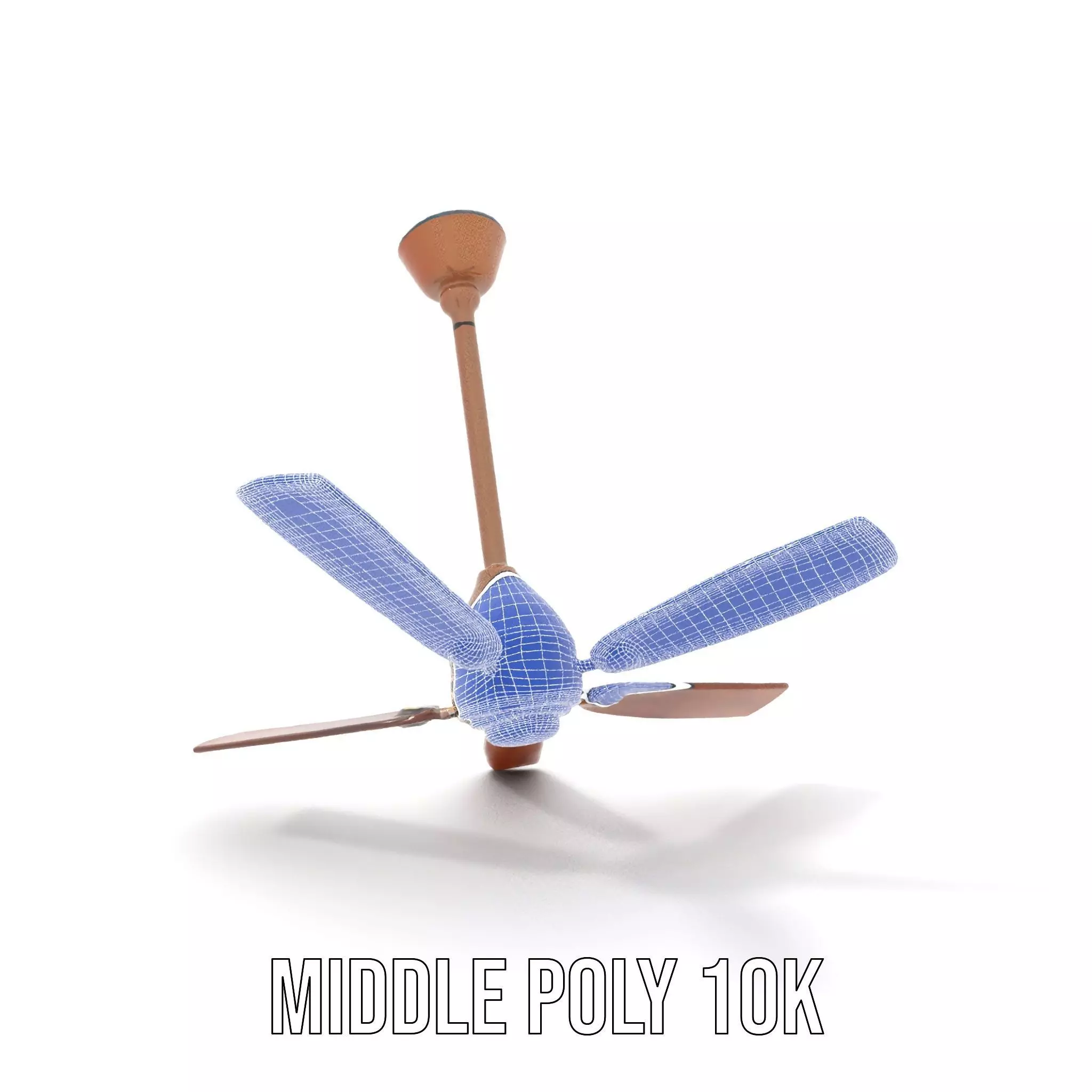 Vintage Wooden Ceiling Fan model pack Low-poly 3D model_24