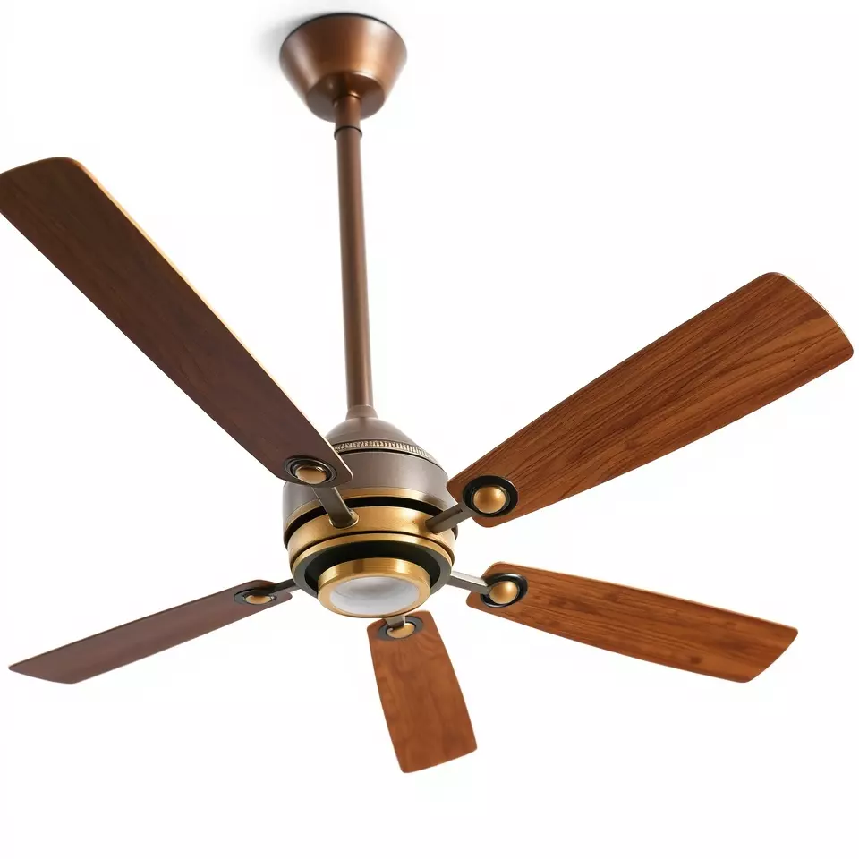 Vintage Wooden Ceiling Fan model pack Low-poly 3D model_2