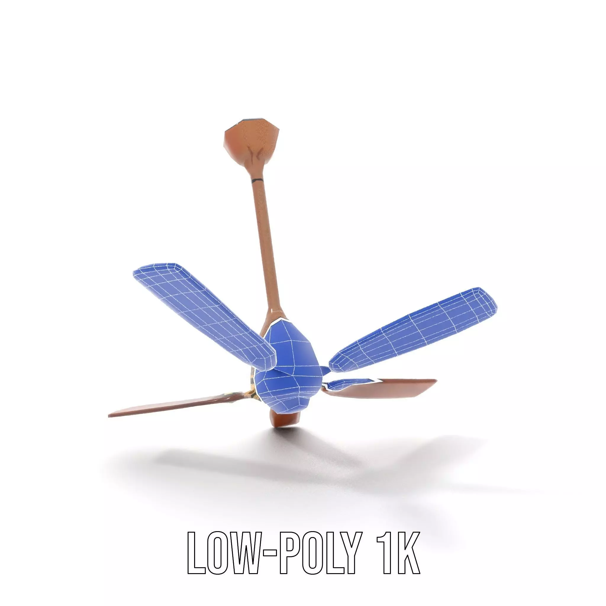 Vintage Wooden Ceiling Fan model pack Low-poly 3D model_12