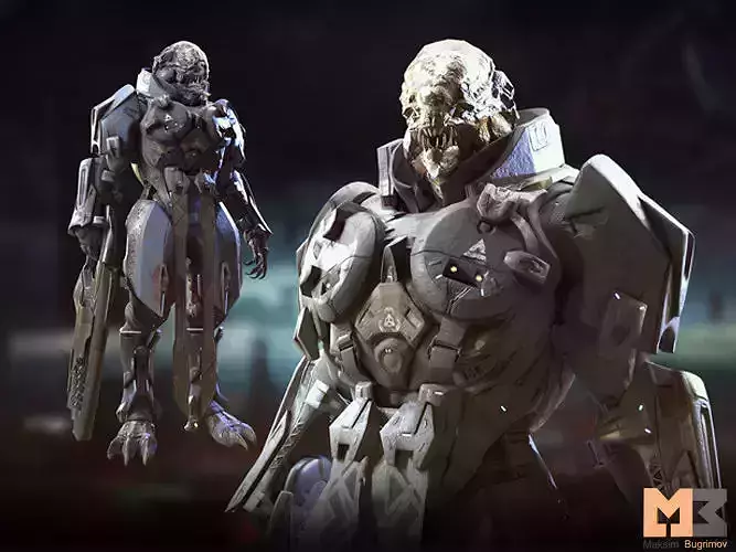 Alien Warrior 01 Low-poly 3D model