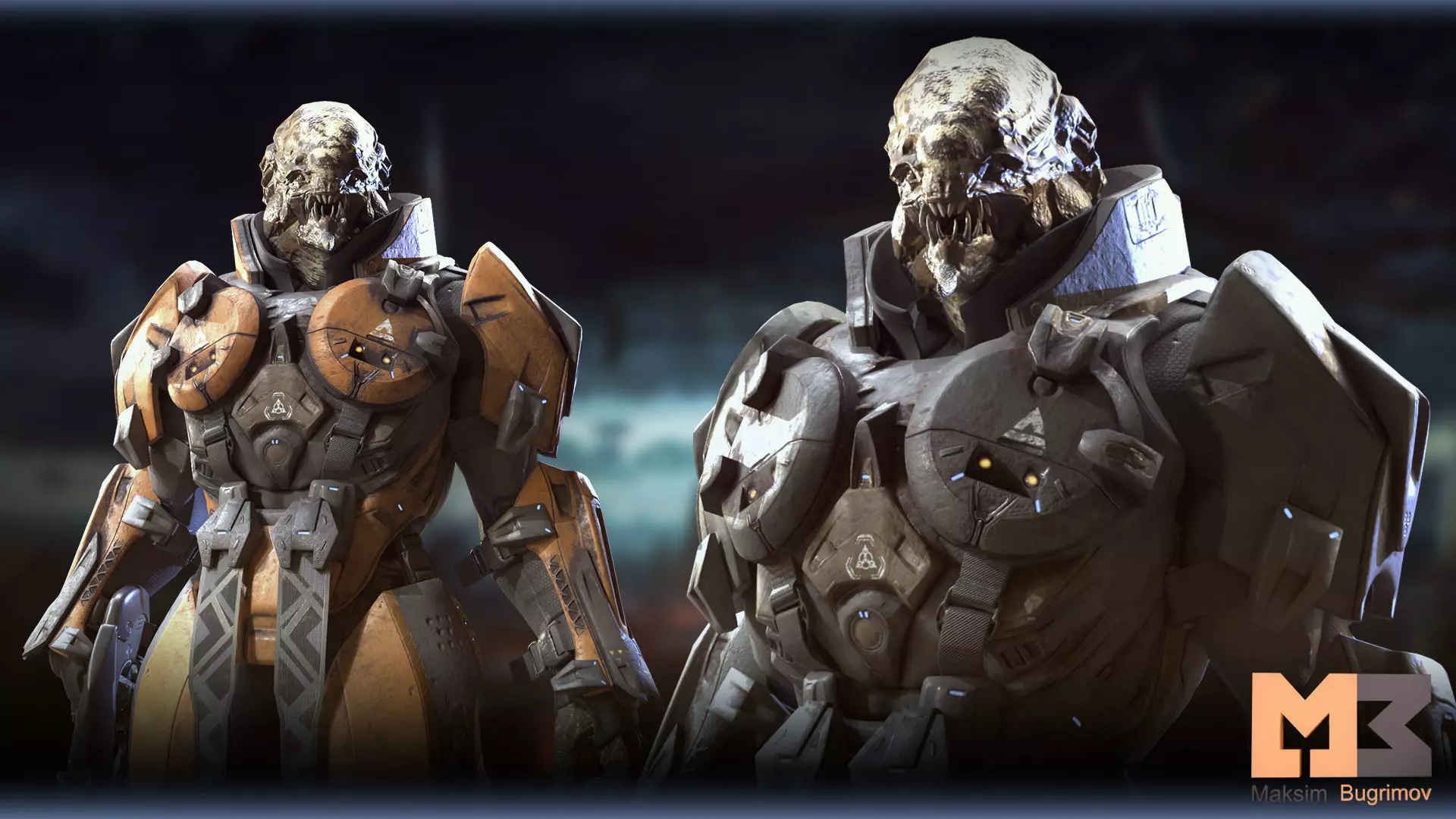 Alien Warrior 01 Low-poly 3D model_7