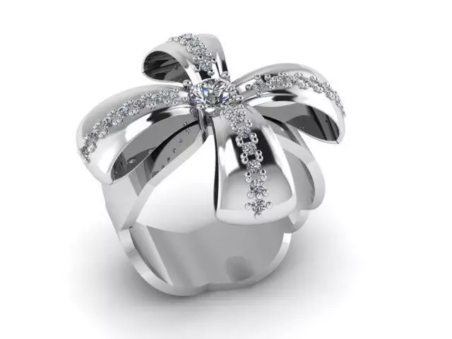 Bow tie ring 3D print model_1