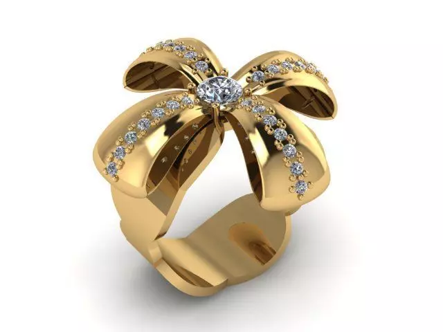 Bow tie ring 3D print model_0