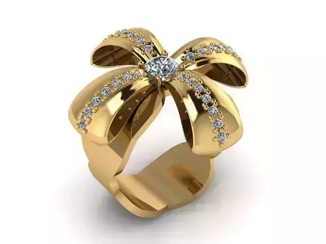 Bow tie ring 3D print model