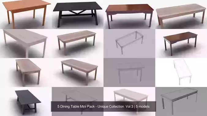 5 Dining Table Mini Pack - Unique Collection  Vol 3