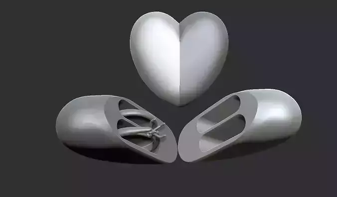 Heart shaped ring box 3D print model