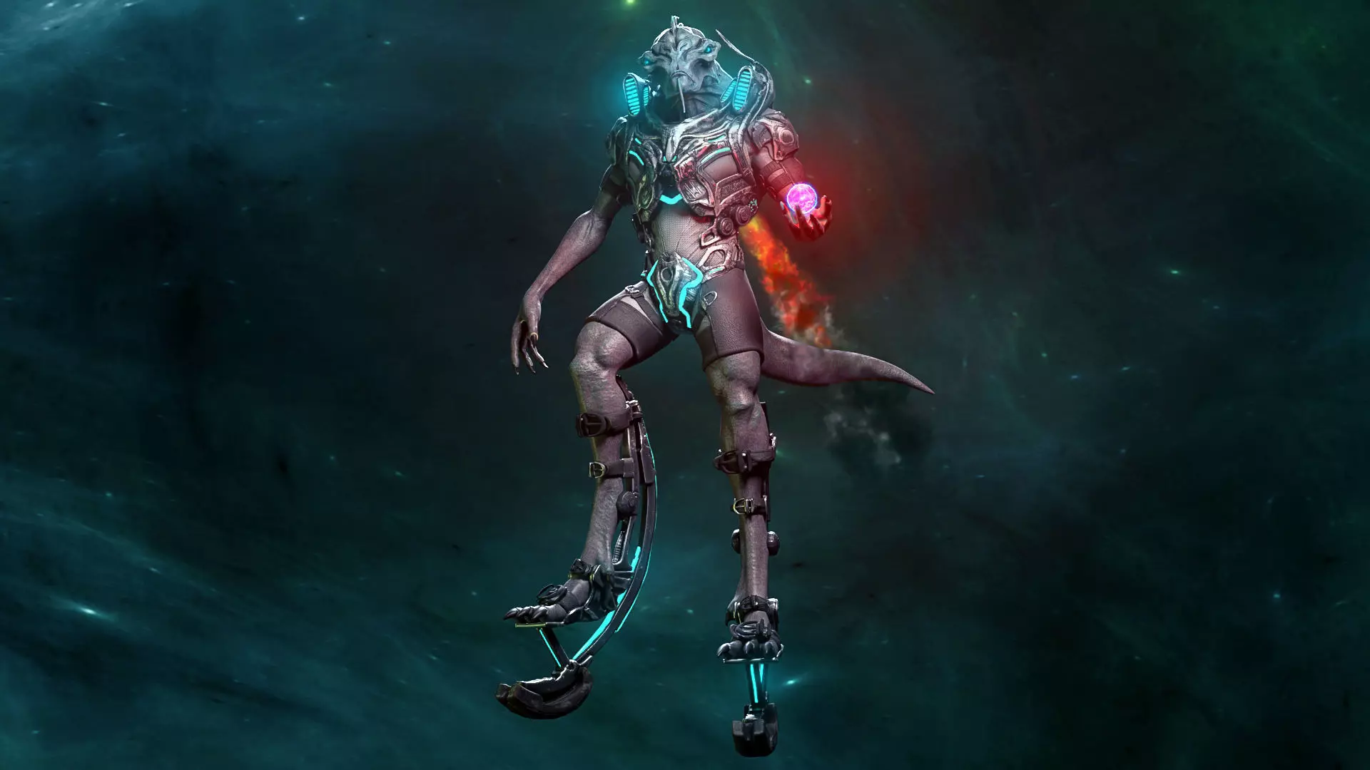 Alien 3D Creature for games and vfx Low-poly 3D model_0