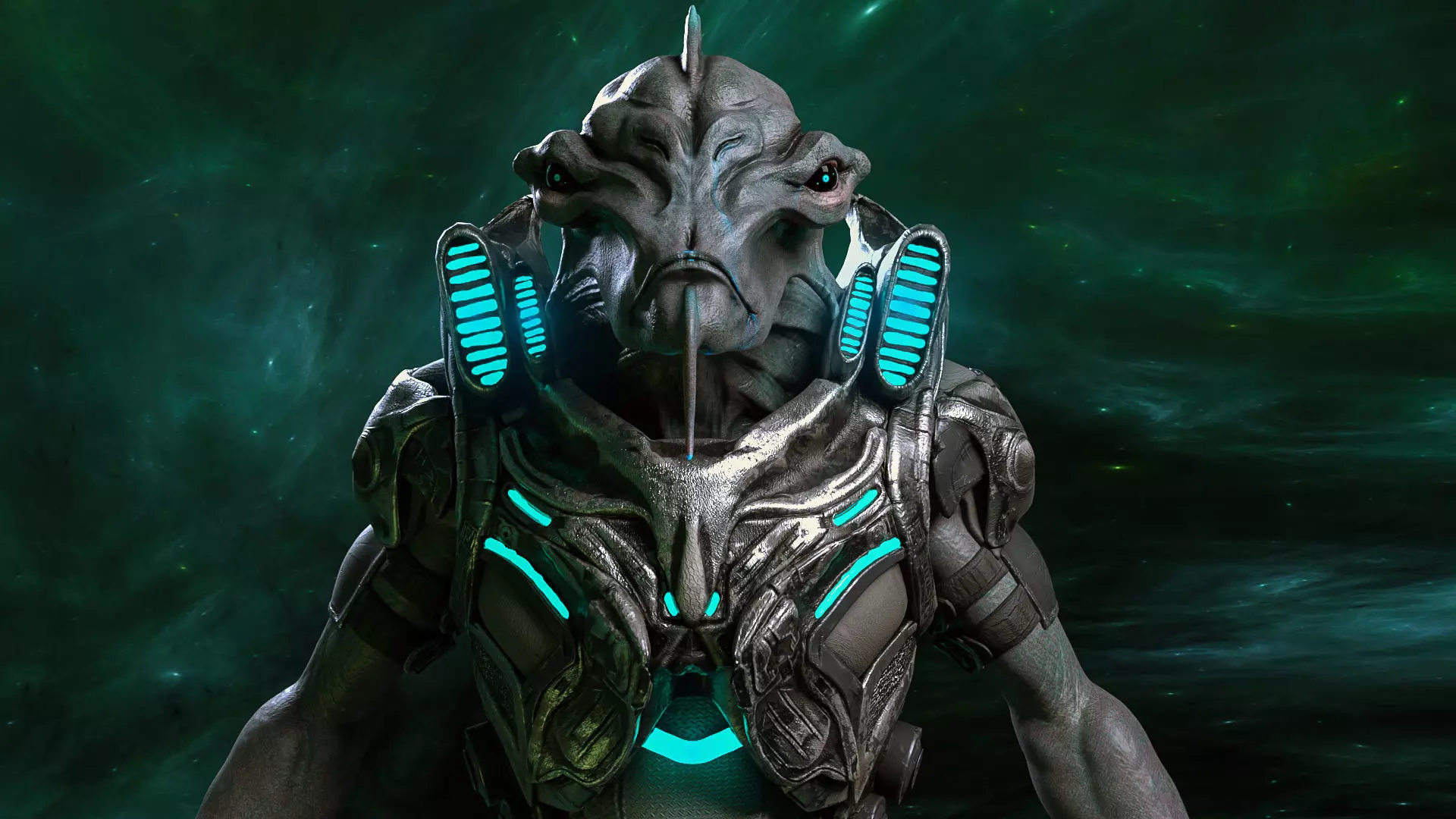 Alien 3D Creature for games and vfx Low-poly 3D model_5