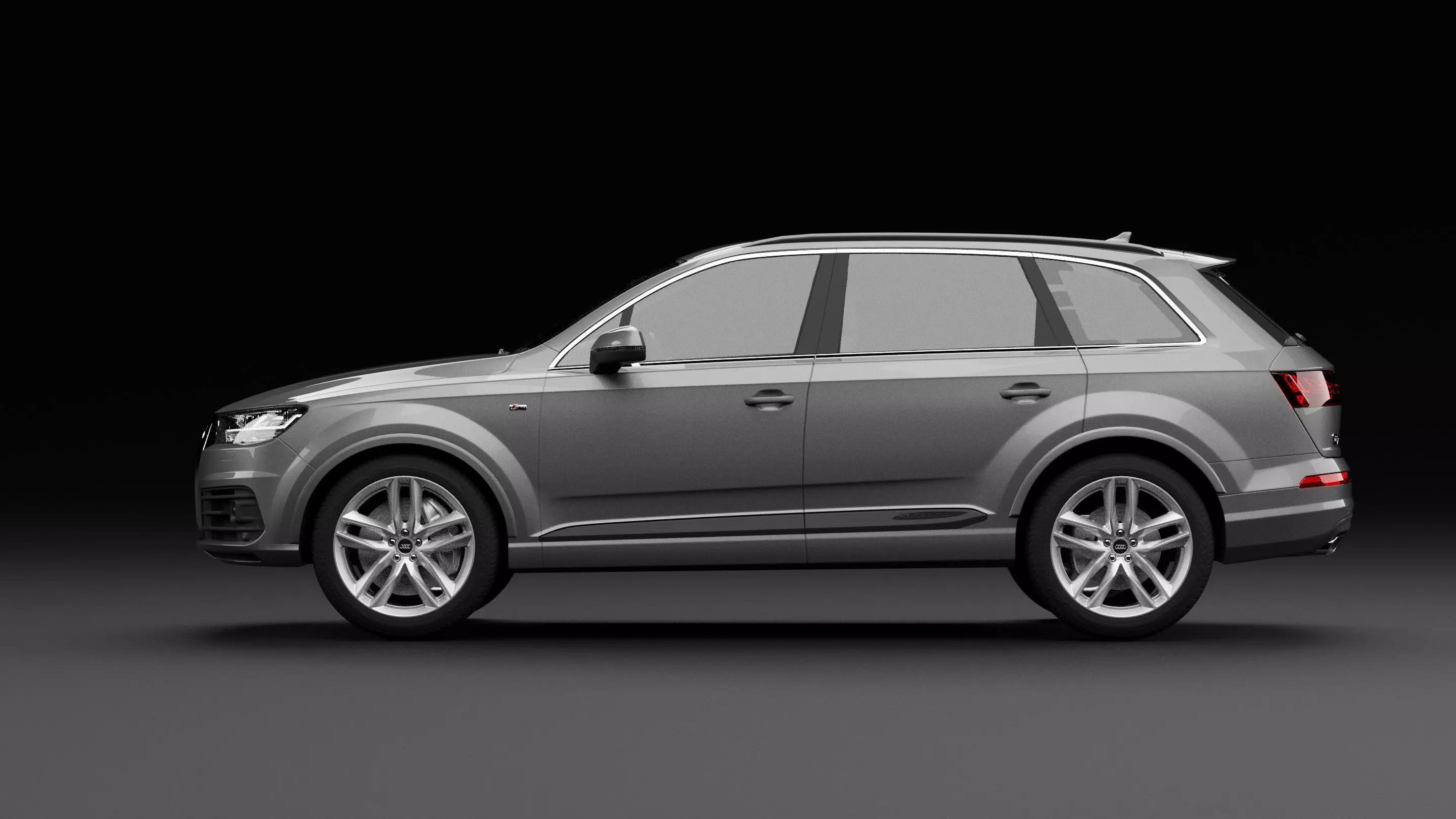 Audi Q7 Tfsi e Grey Medium 3D model_3