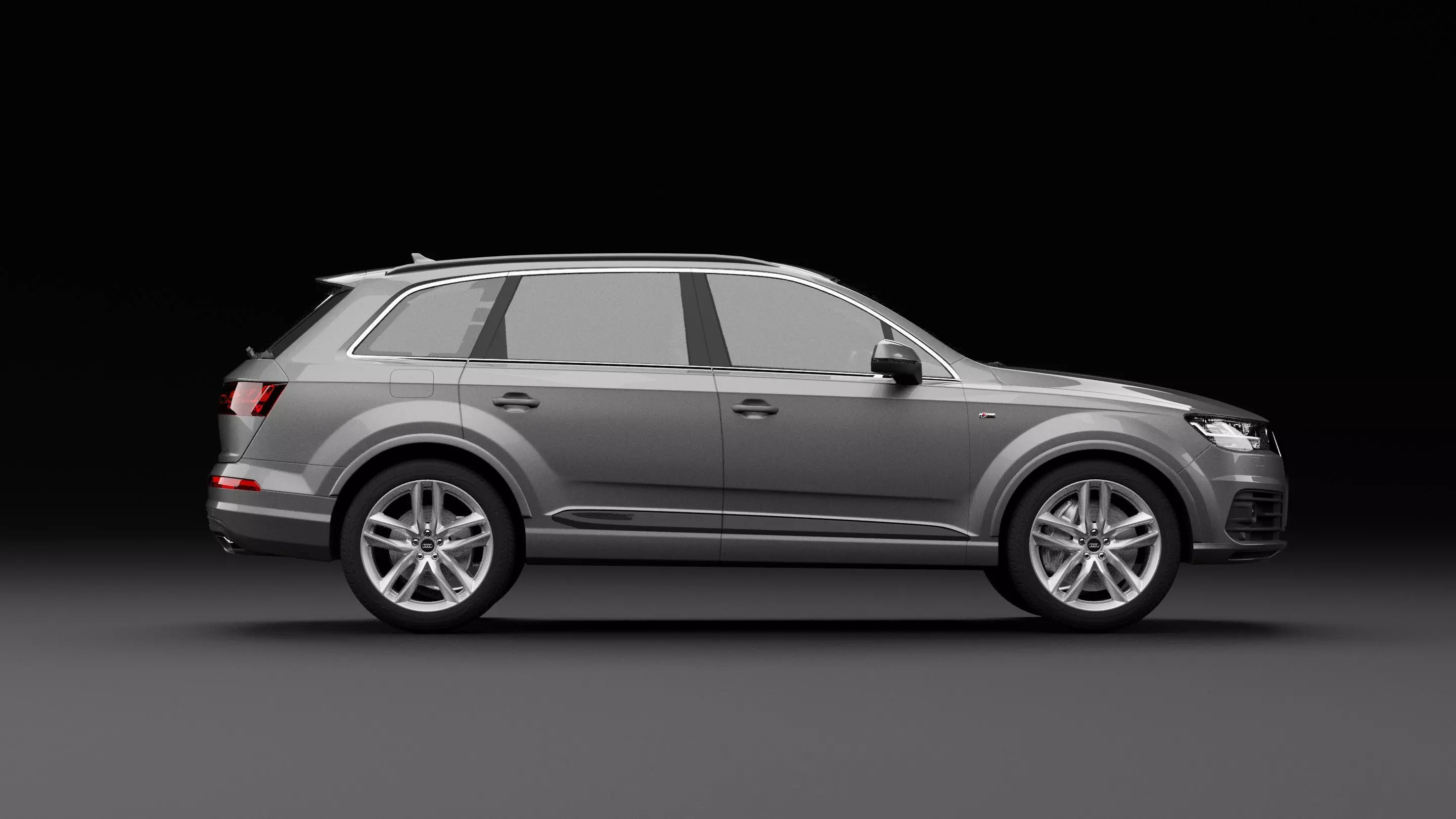 Audi Q7 Tfsi e Grey Medium 3D model_2