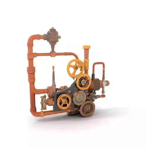 Vintage Industrial Gear model pack Low-poly 3D model