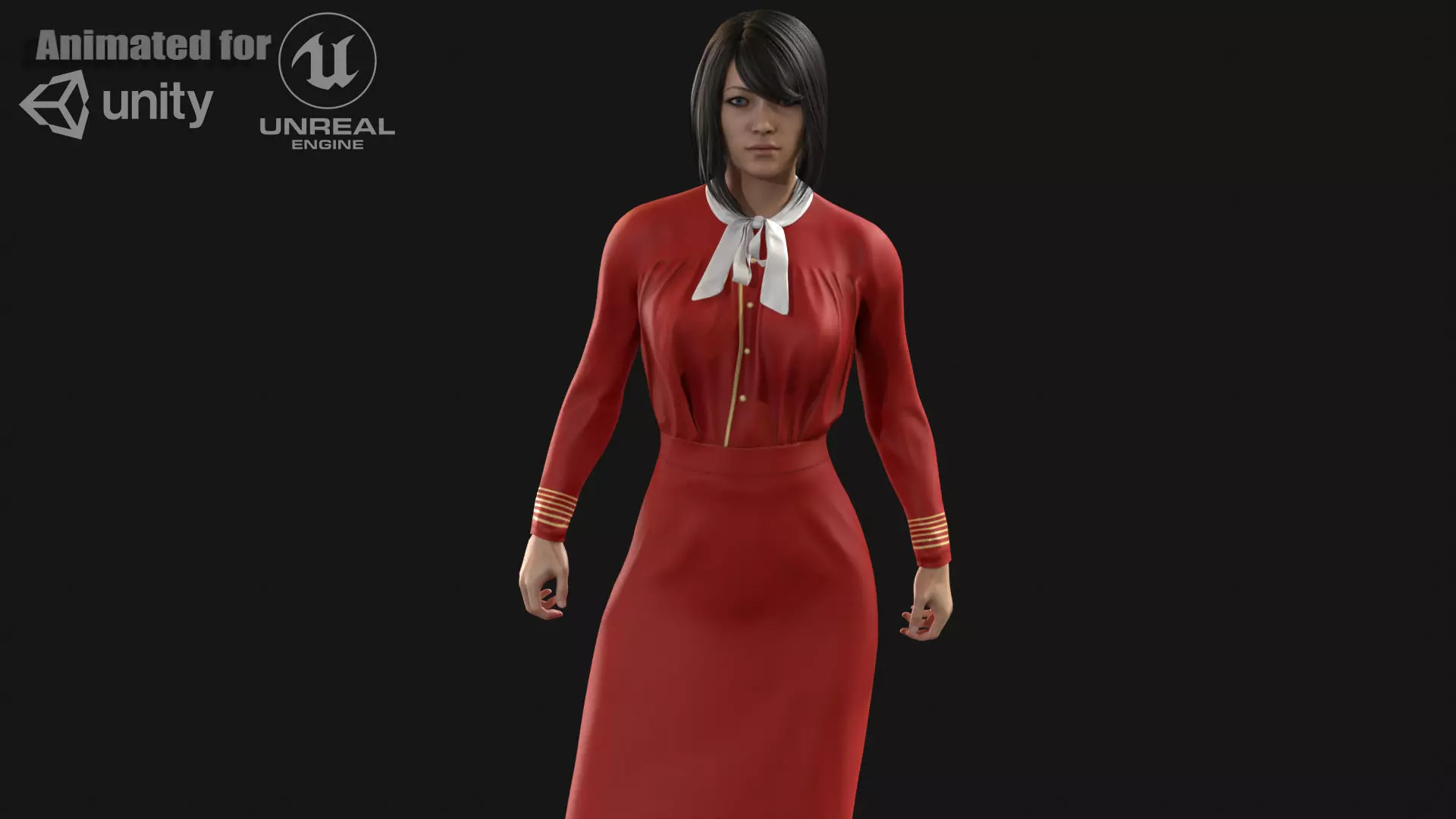 OfficeGirl Low-poly 3D model