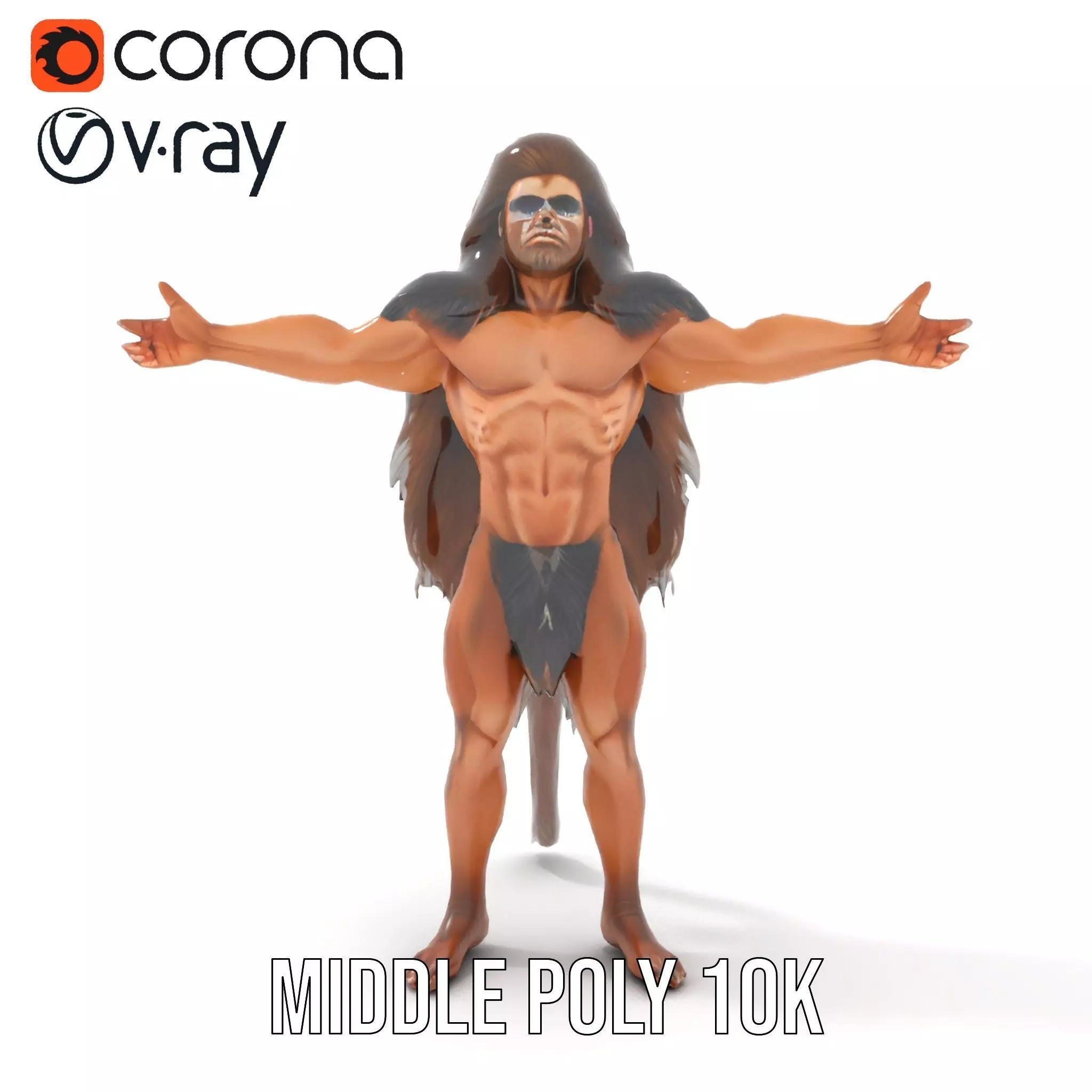 Ferocious Beast Warrior model pack Low-poly 3D model_6