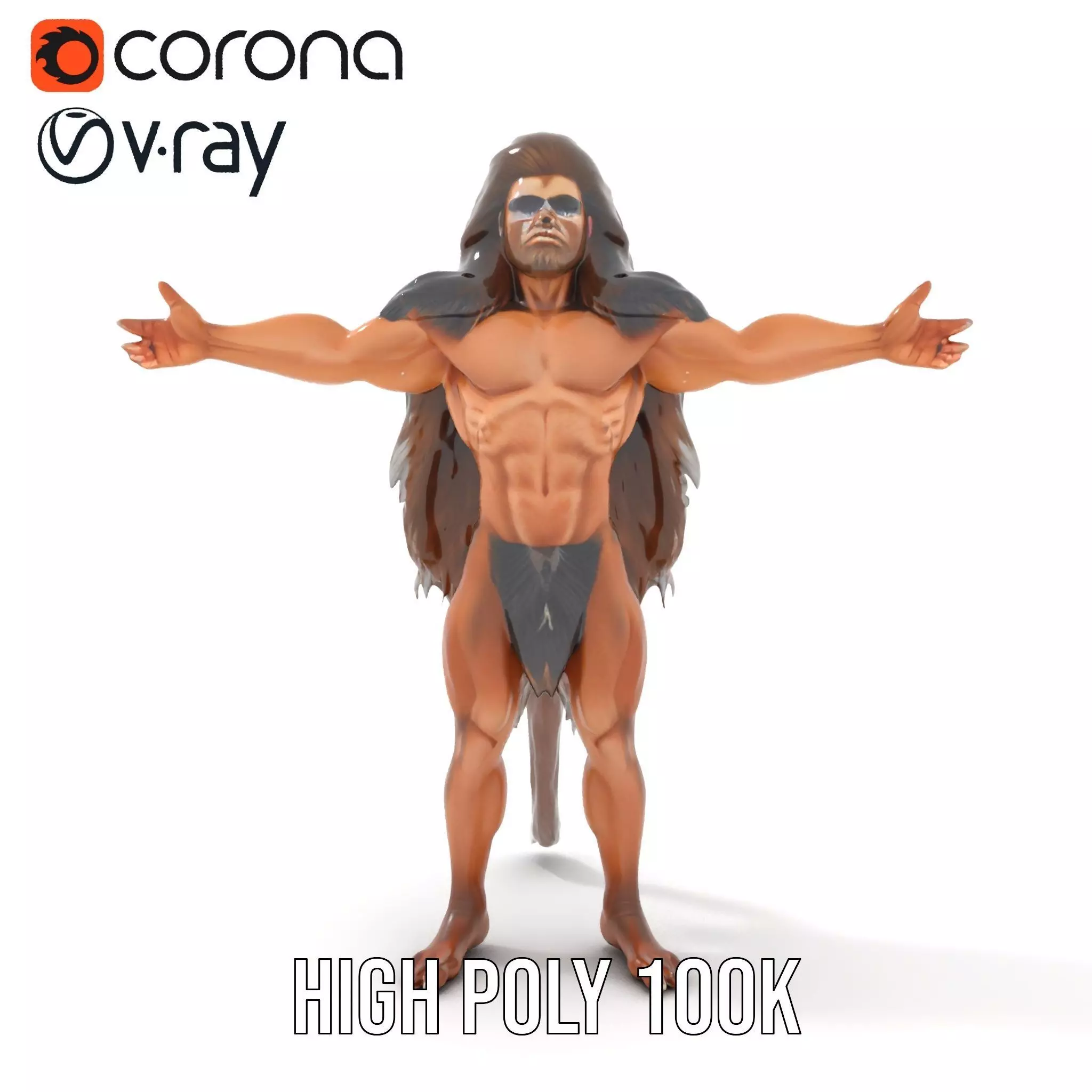 Ferocious Beast Warrior model pack Low-poly 3D model_15