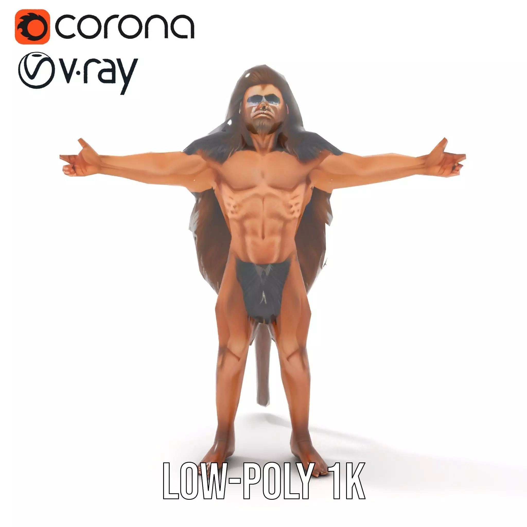 Ferocious Beast Warrior model pack Low-poly 3D model_22