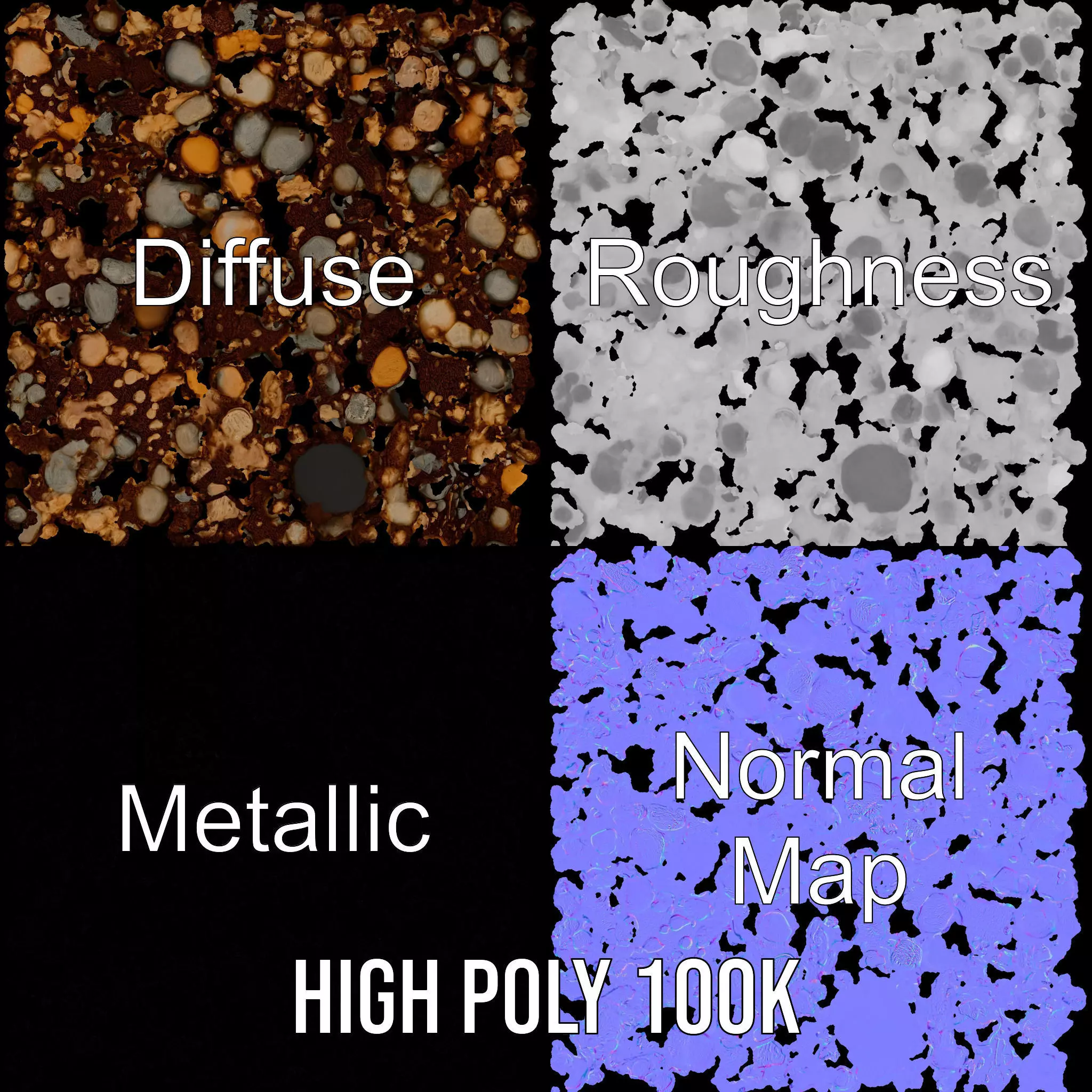 Natural Pebble Surface model pack Texture_3