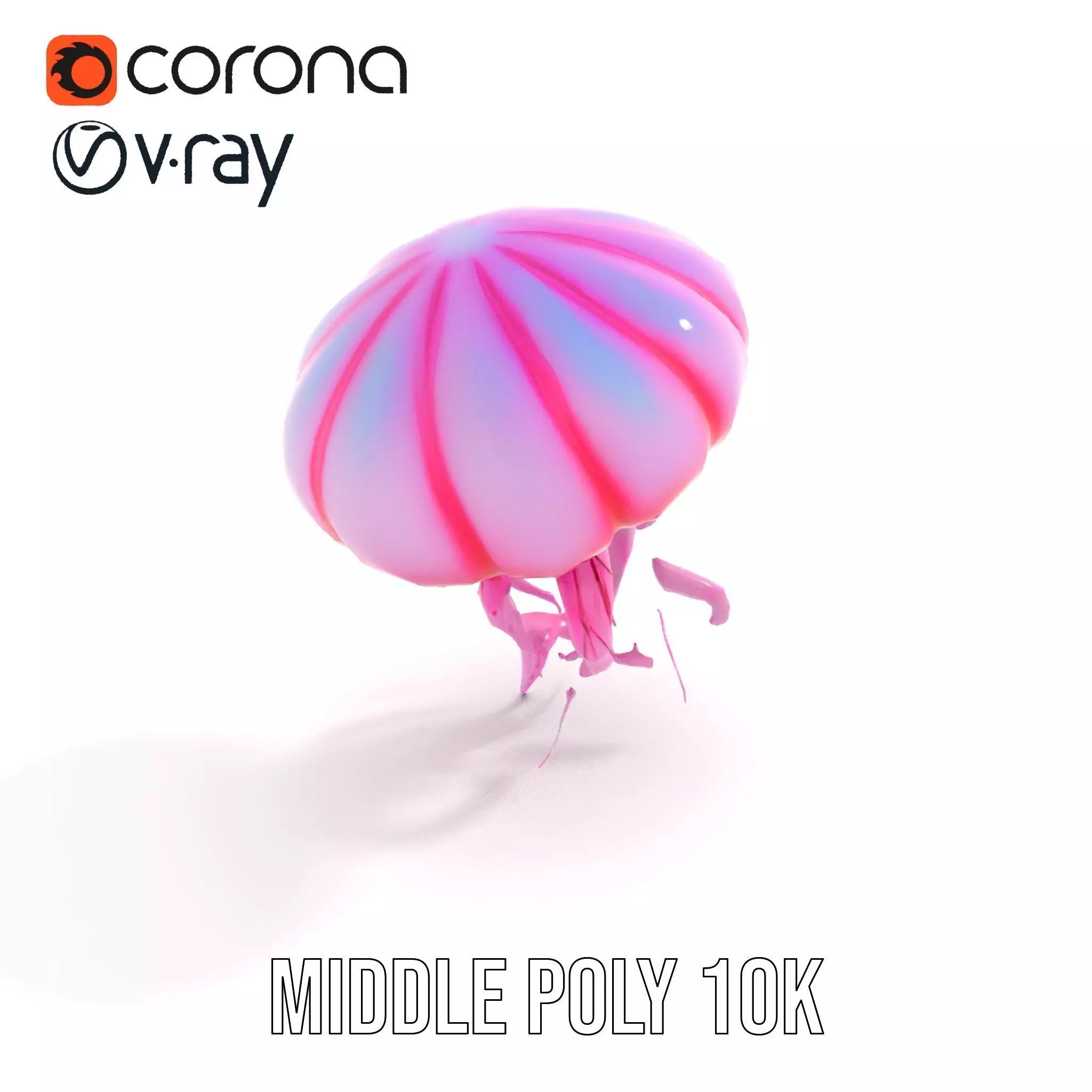 Vibrant Jellyfish model pack Low-poly 3D model_16