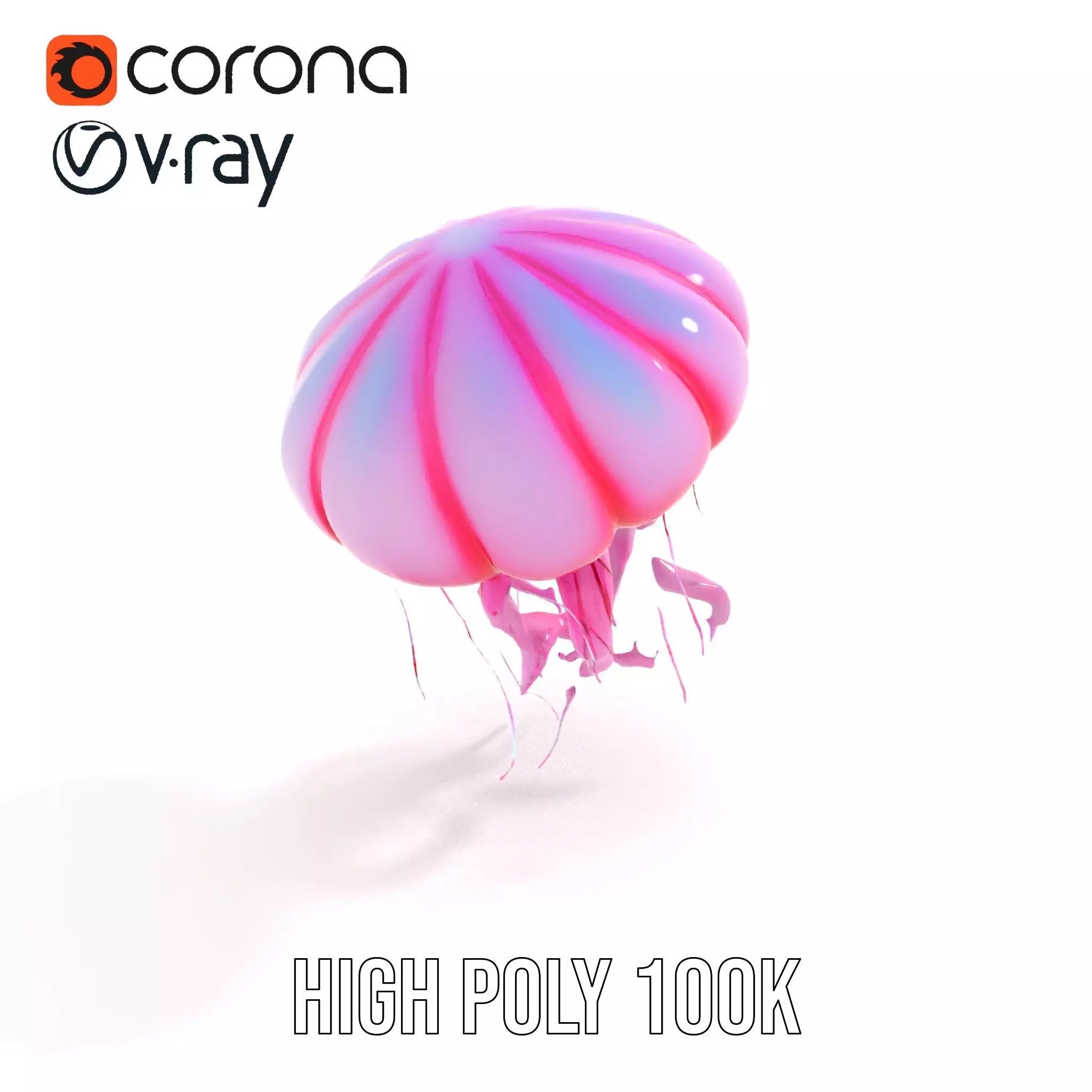 Vibrant Jellyfish model pack Low-poly 3D model_15