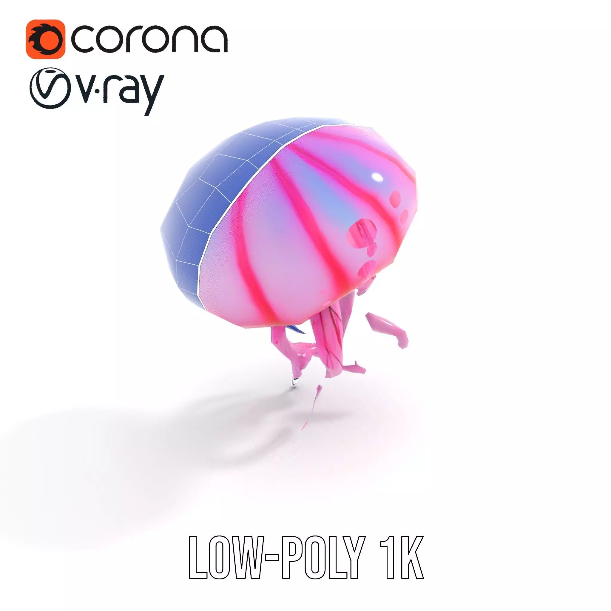 Vibrant Jellyfish model pack Low-poly 3D model_24