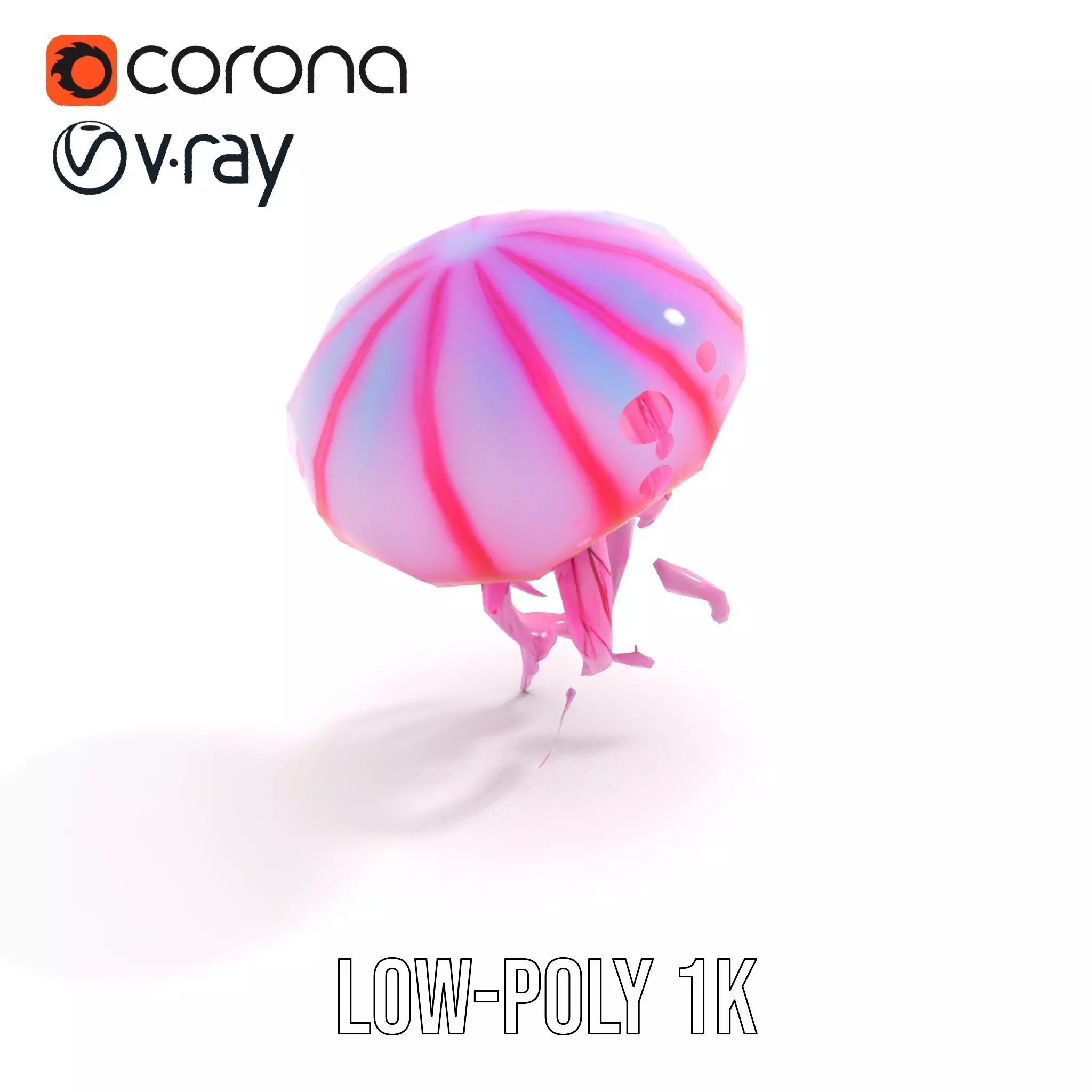 Vibrant Jellyfish model pack Low-poly 3D model_12