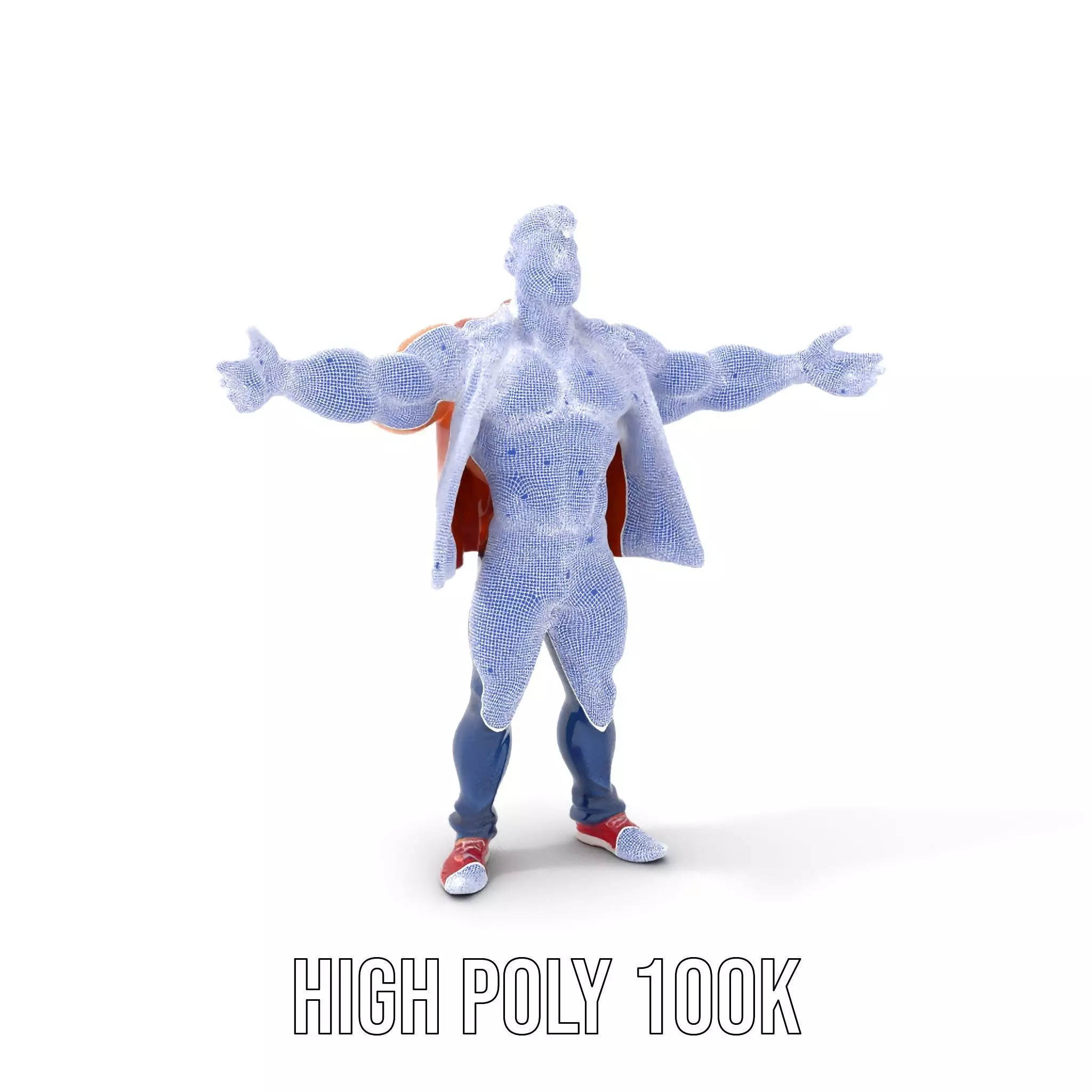 Stylish Muscle Character model pack Low-poly 3D model_4