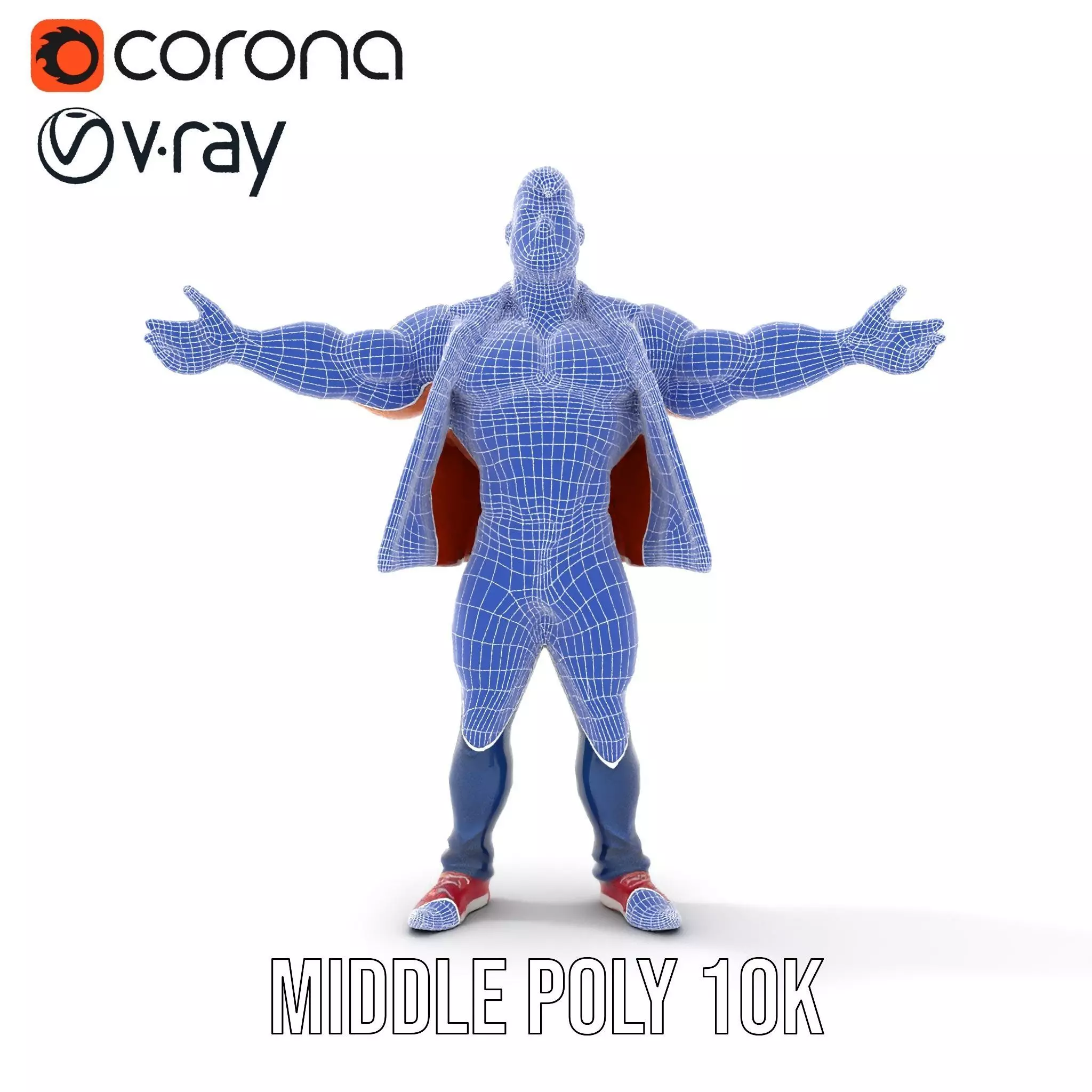 Stylish Muscle Character model pack Low-poly 3D model_18