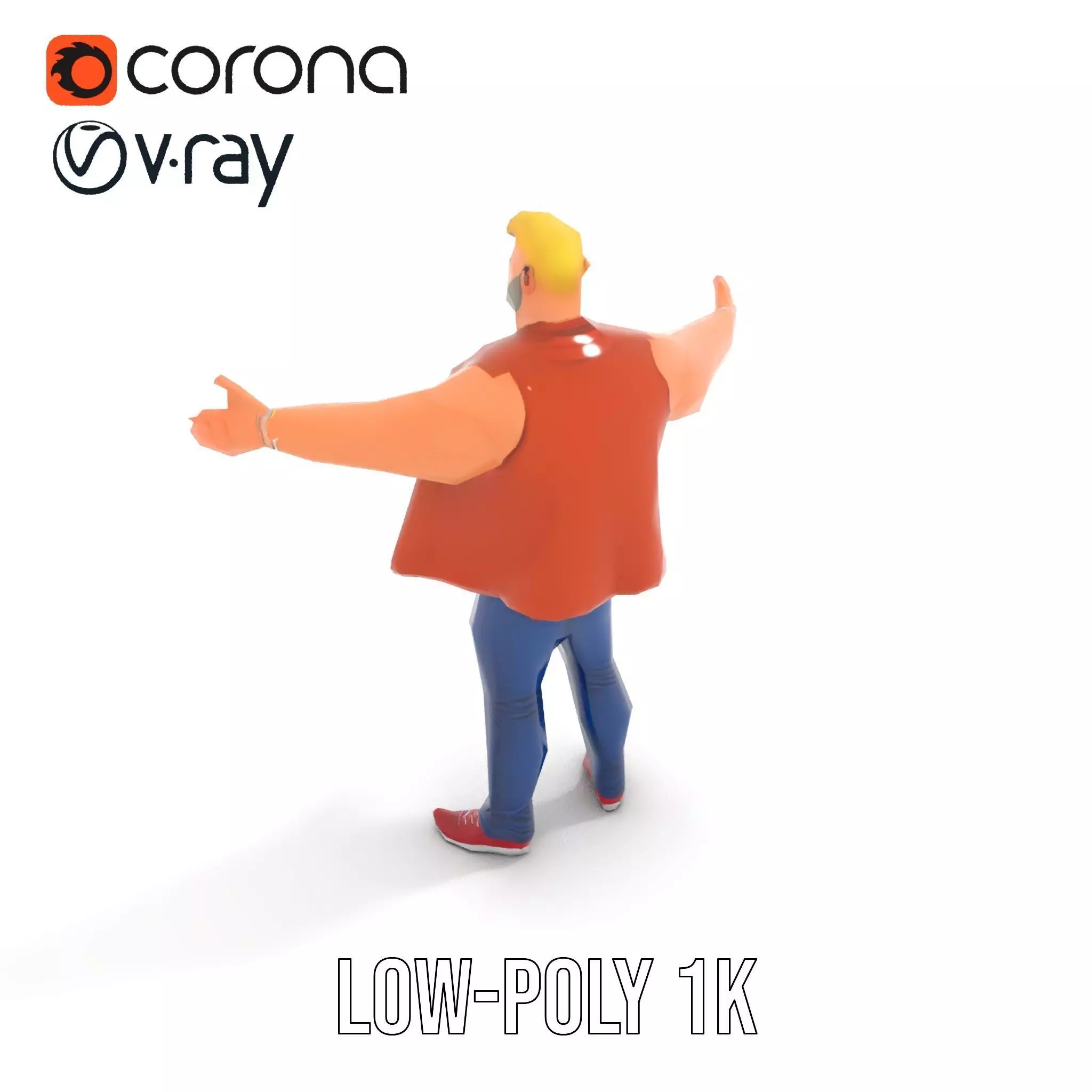 Stylish Muscle Character model pack Low-poly 3D model_19