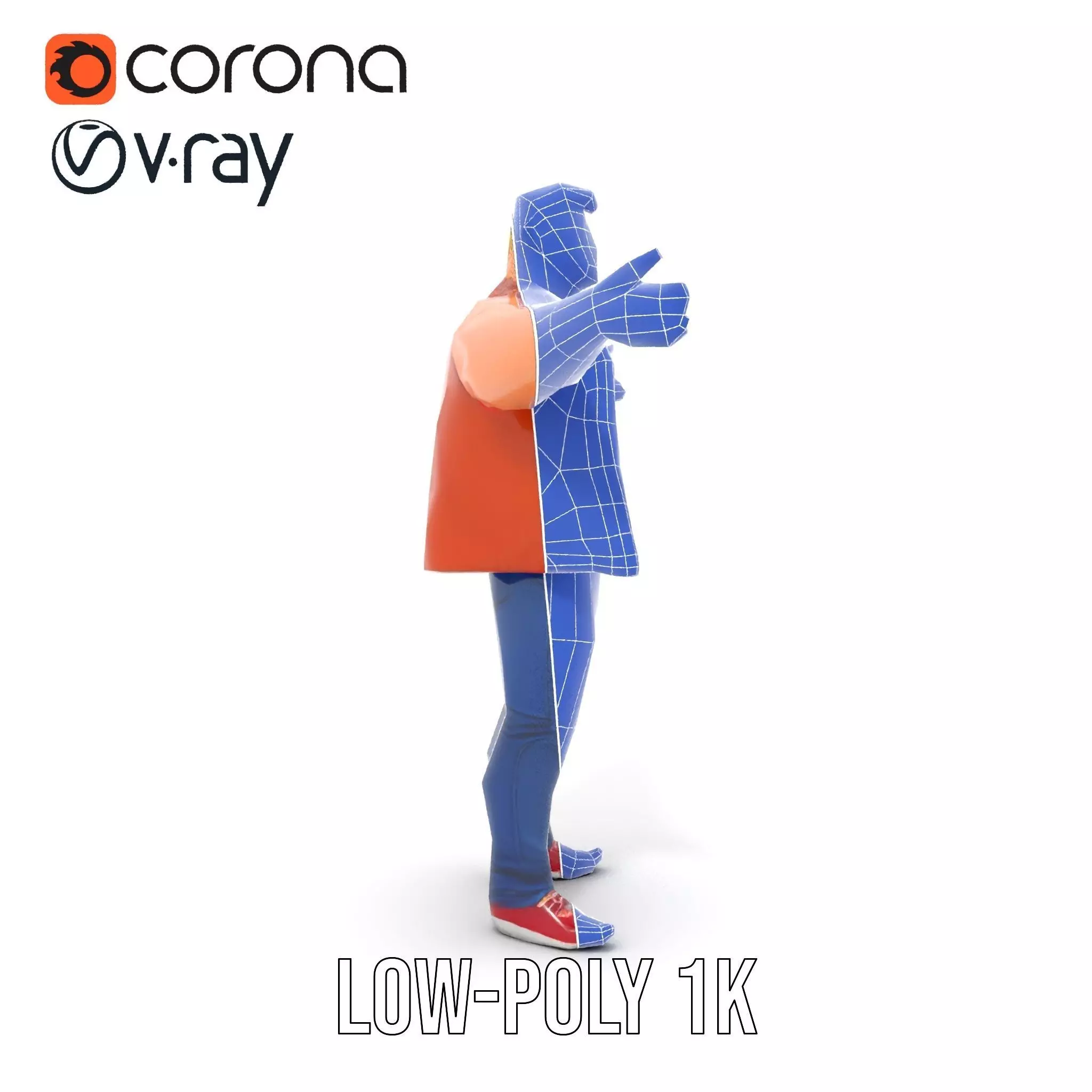 Stylish Muscle Character model pack Low-poly 3D model_31