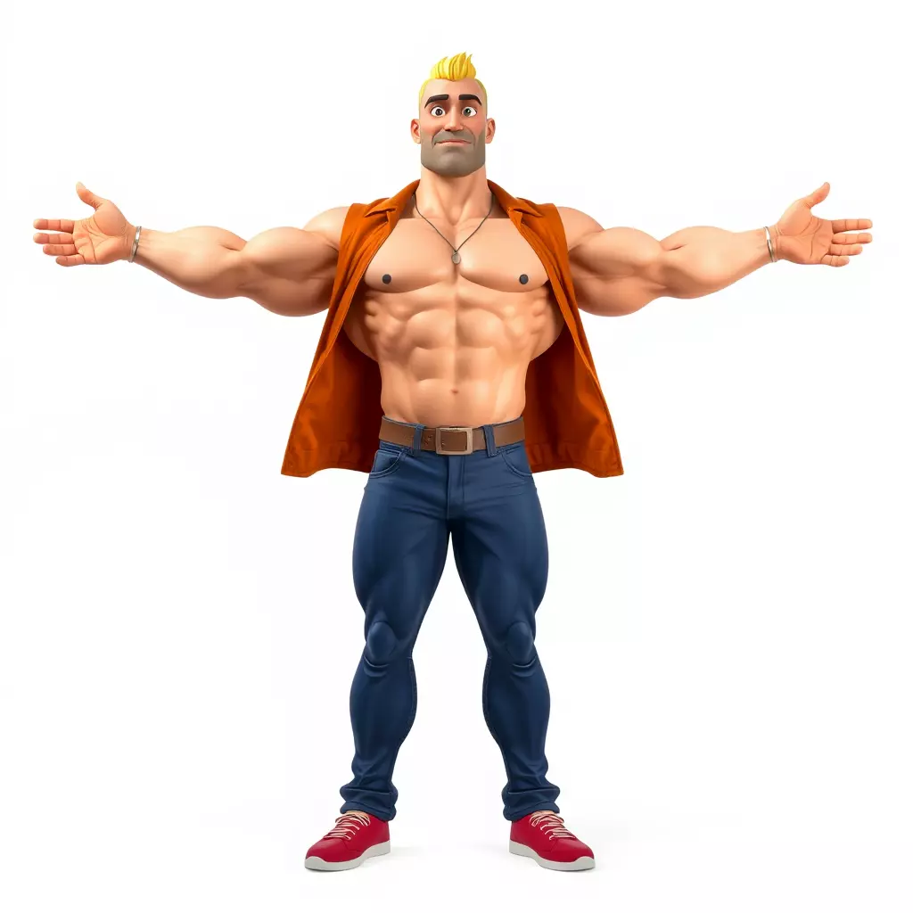 Stylish Muscle Character model pack Low-poly 3D model_2