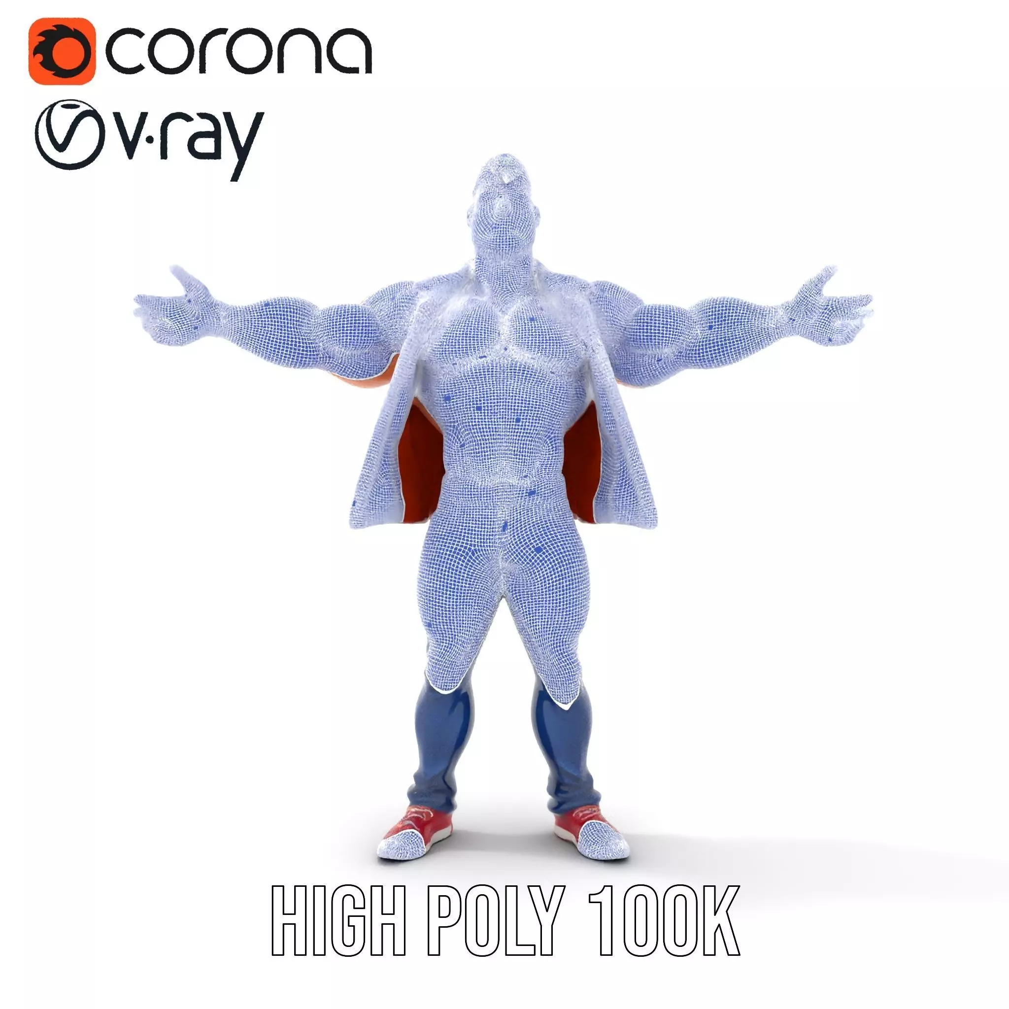 Stylish Muscle Character model pack Low-poly 3D model_23