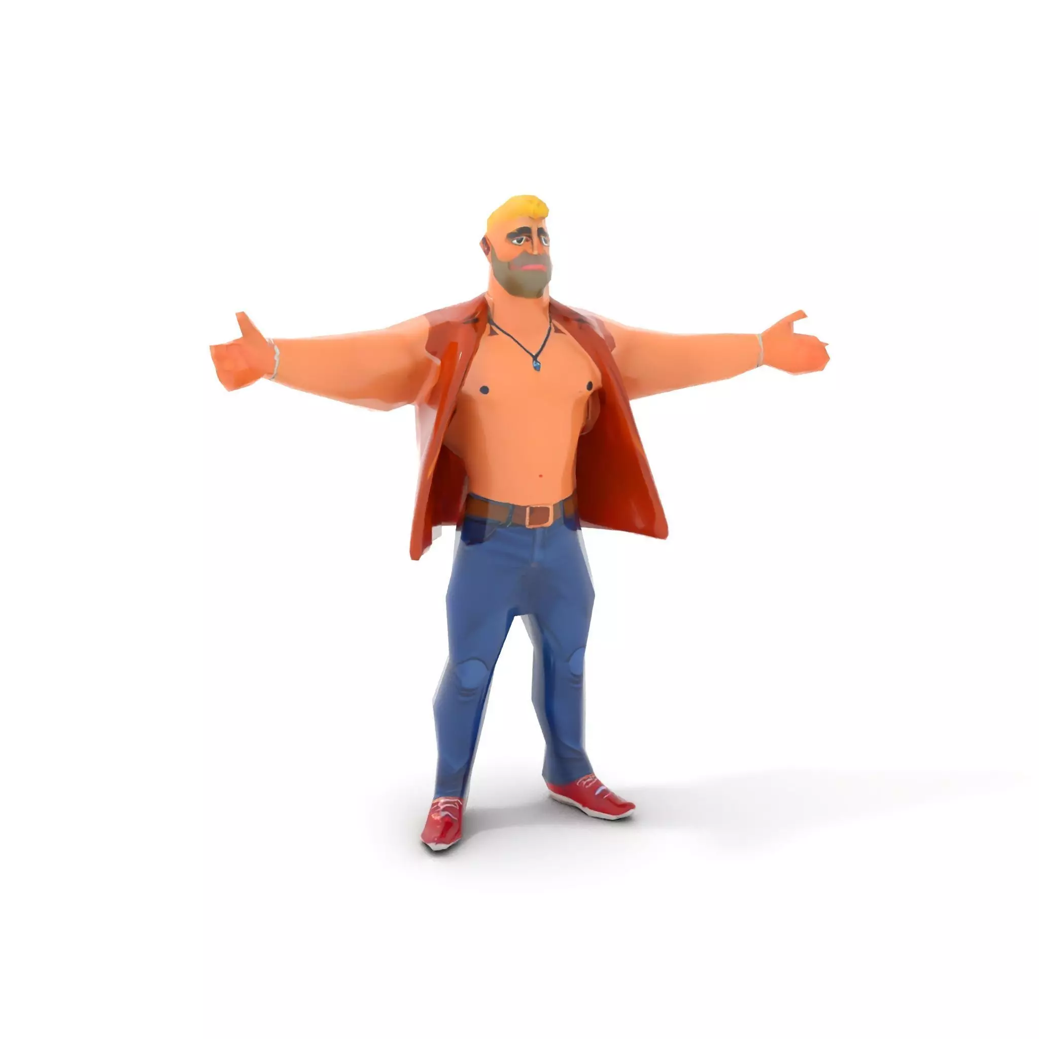 Stylish Muscle Character model pack Low-poly 3D model_7