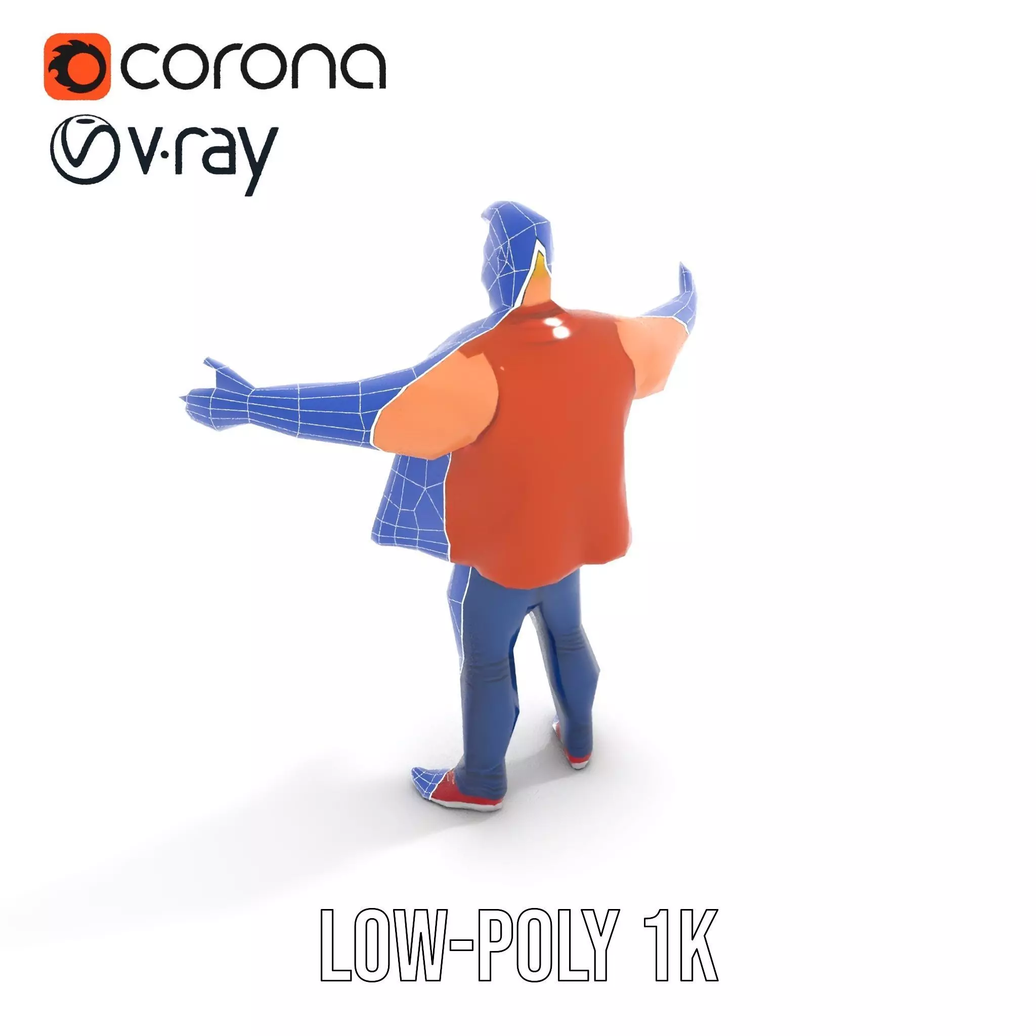 Stylish Muscle Character model pack Low-poly 3D model_22