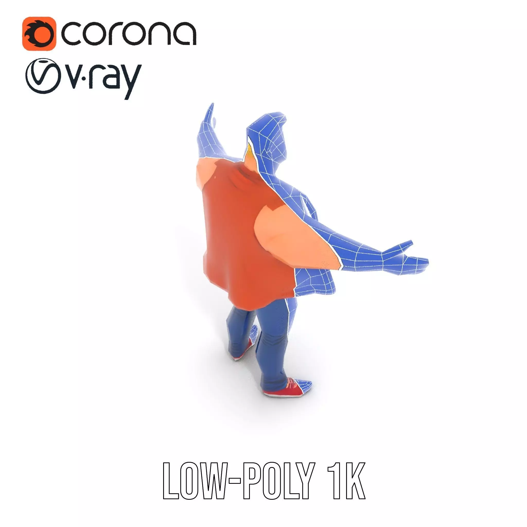 Stylish Muscle Character model pack Low-poly 3D model_25