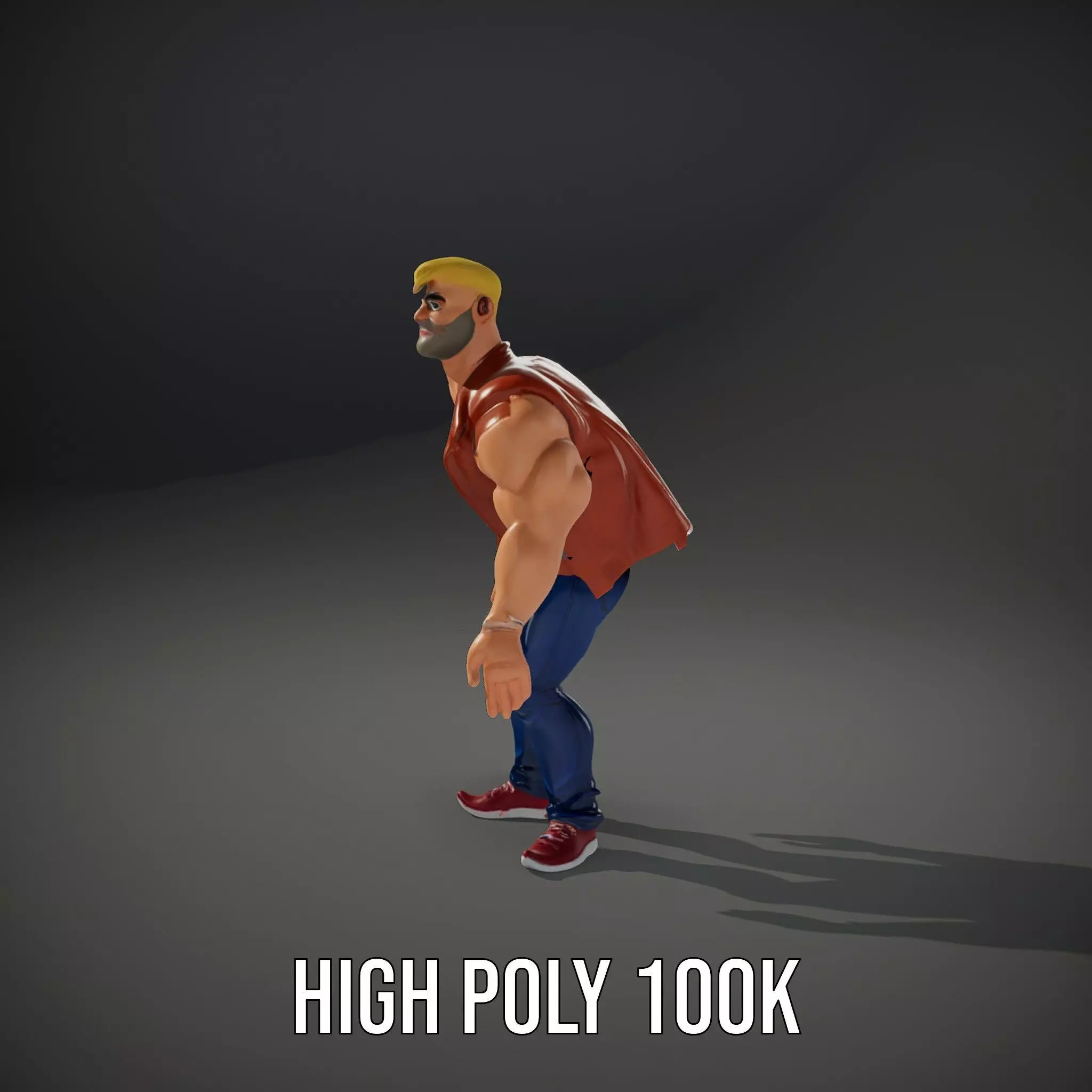 Stylish Muscle Character model pack Low-poly 3D model_8
