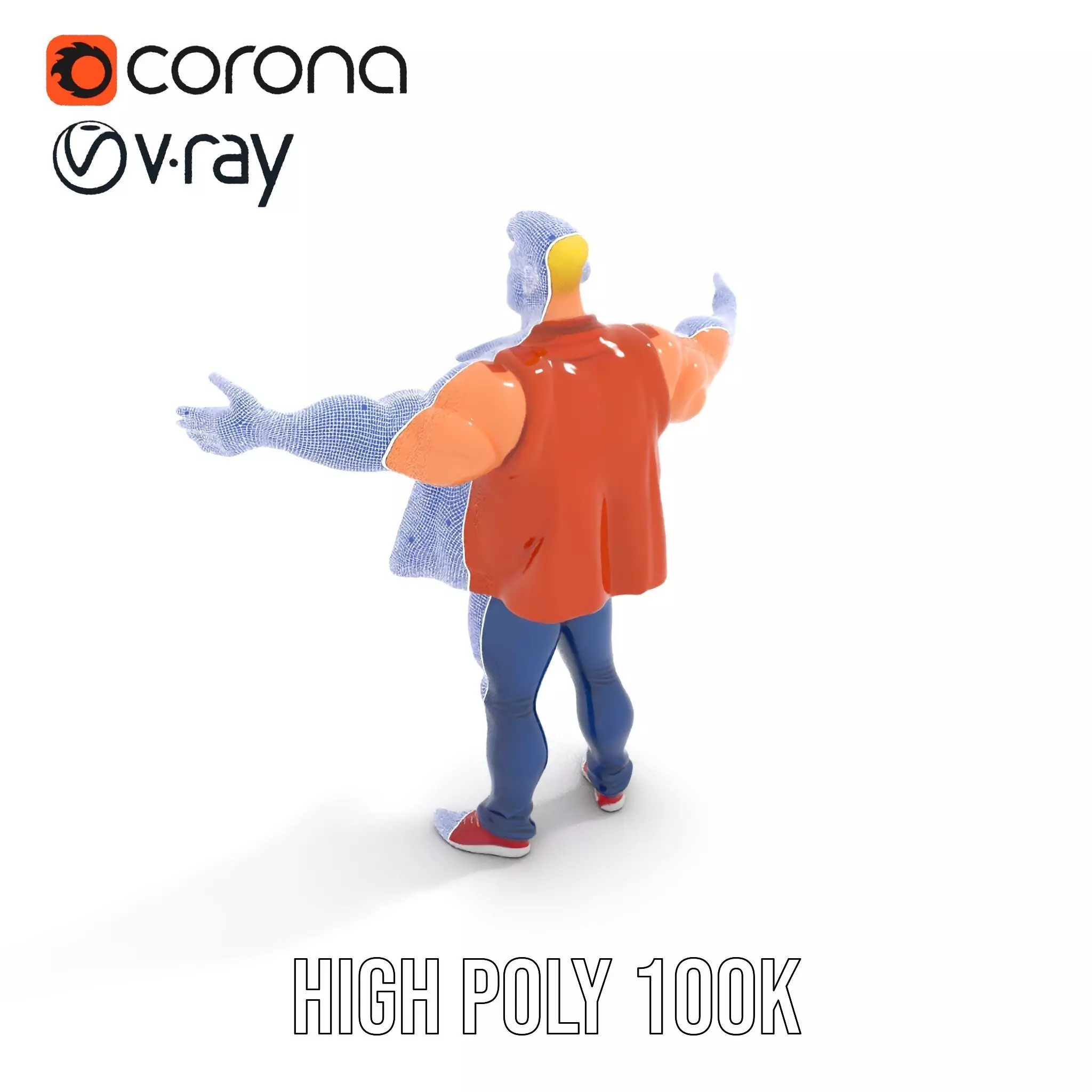 Stylish Muscle Character model pack Low-poly 3D model_20