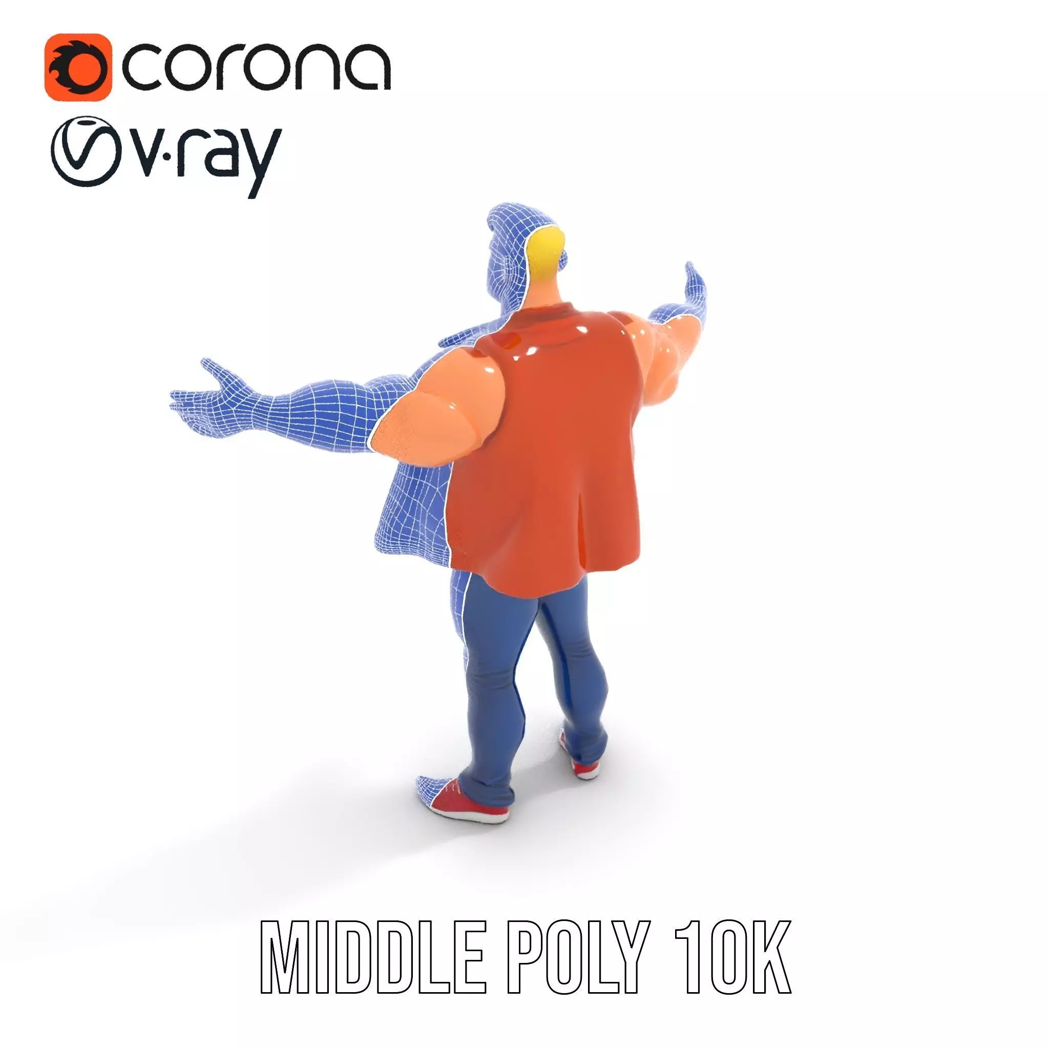 Stylish Muscle Character model pack Low-poly 3D model_27