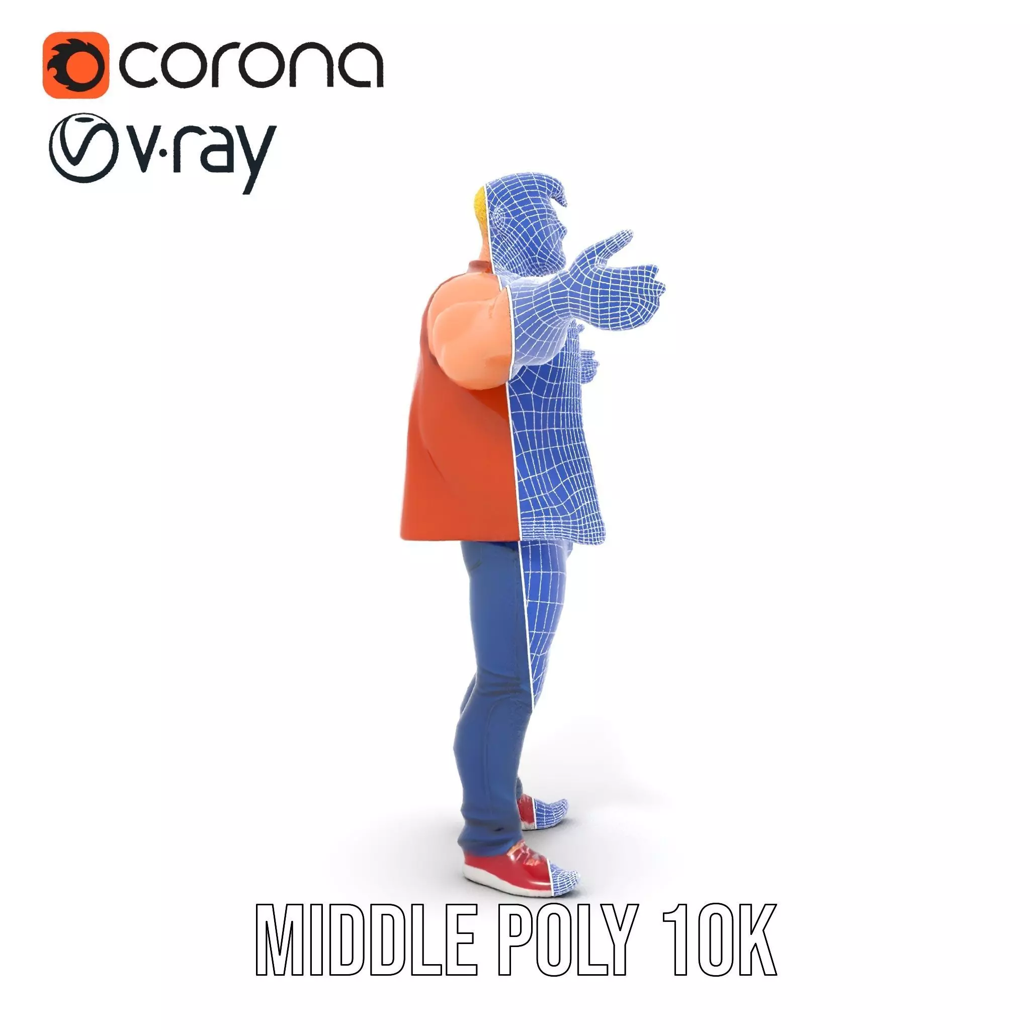 Stylish Muscle Character model pack Low-poly 3D model_30