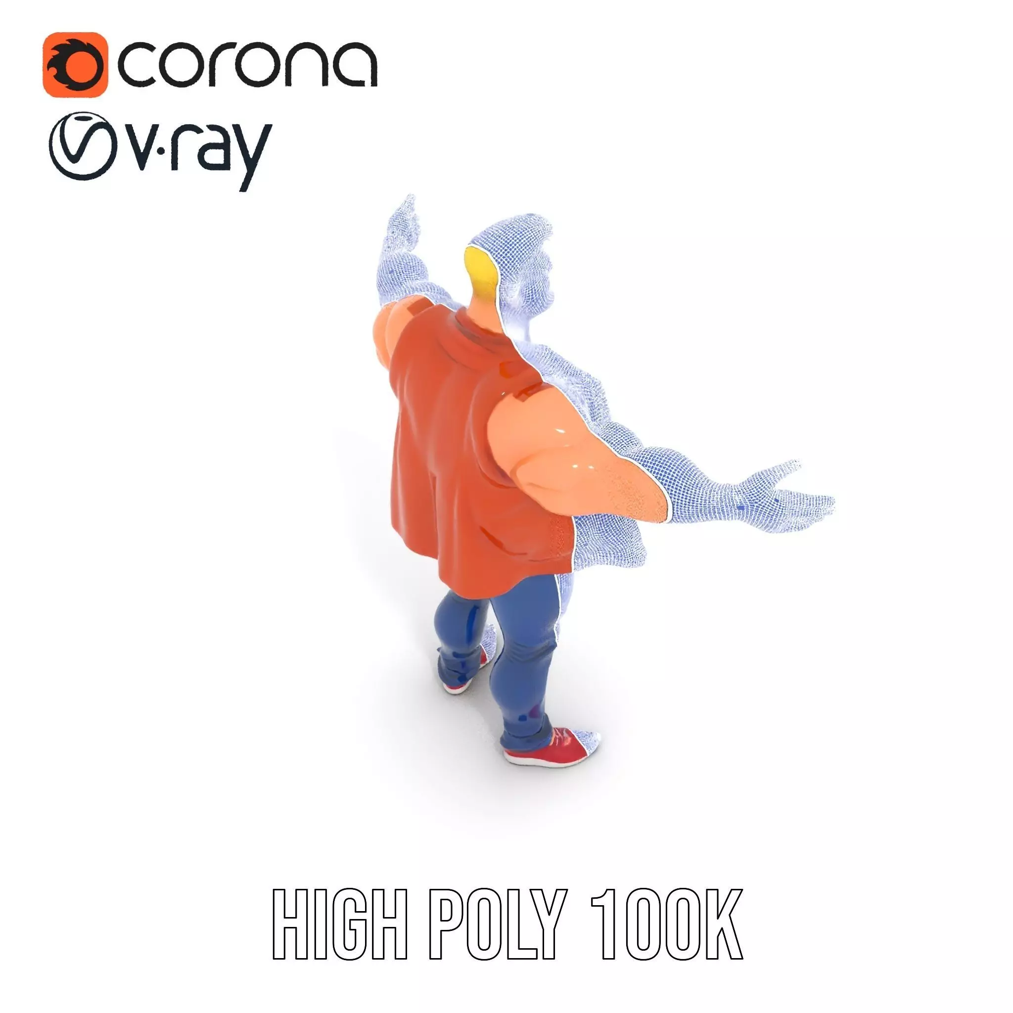 Stylish Muscle Character model pack Low-poly 3D model_26