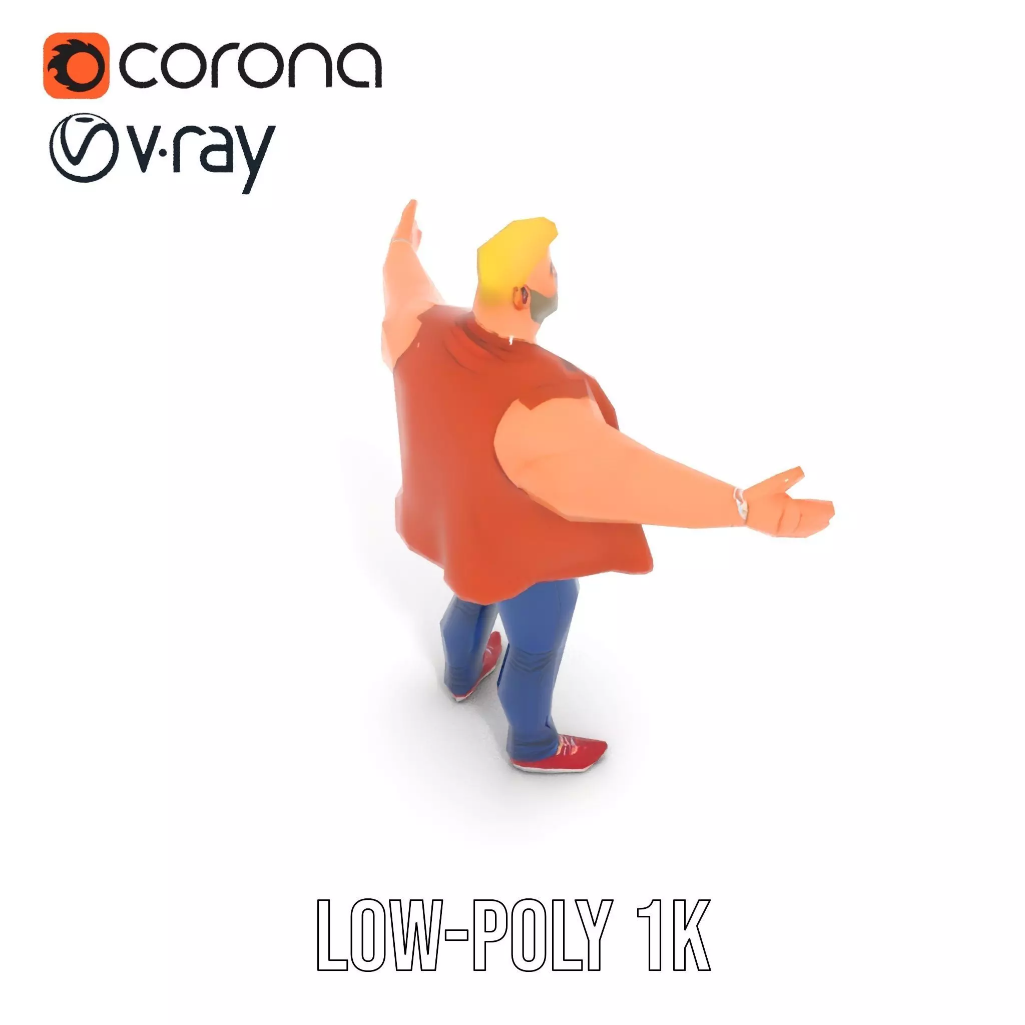 Stylish Muscle Character model pack Low-poly 3D model_17