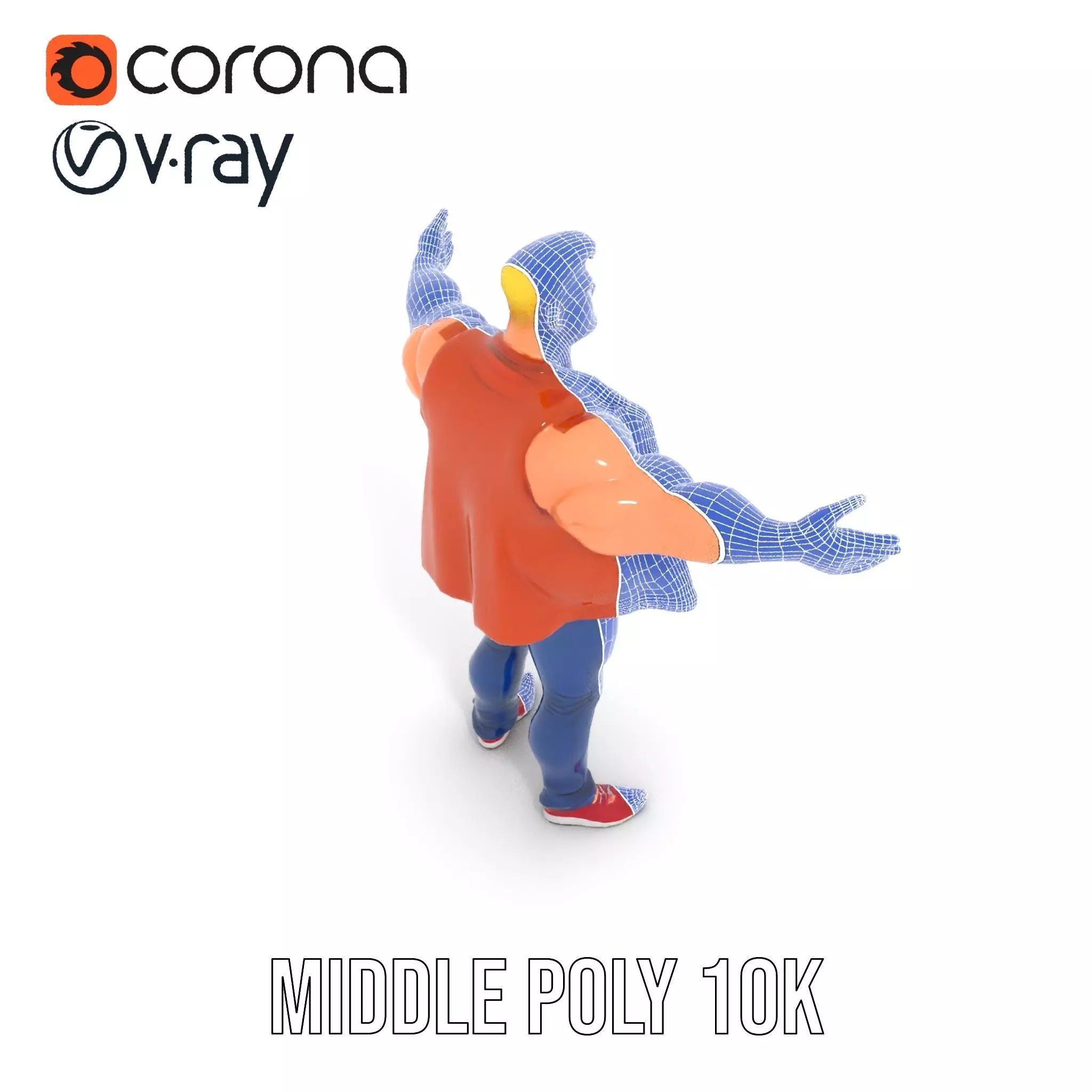 Stylish Muscle Character model pack Low-poly 3D model_21