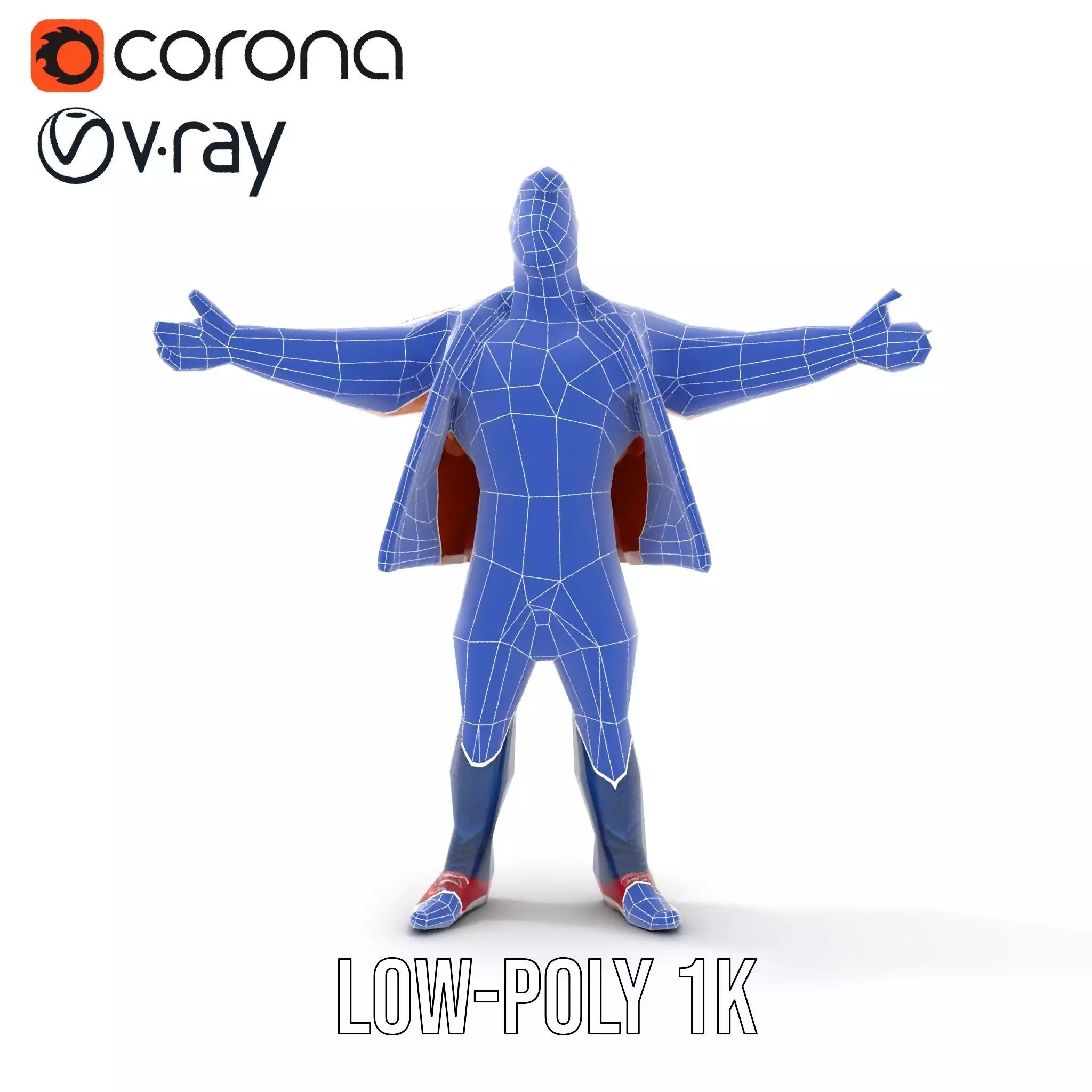 Stylish Muscle Character model pack Low-poly 3D model_28