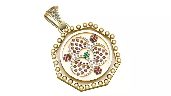 Floral Harmony Medallion Pendant